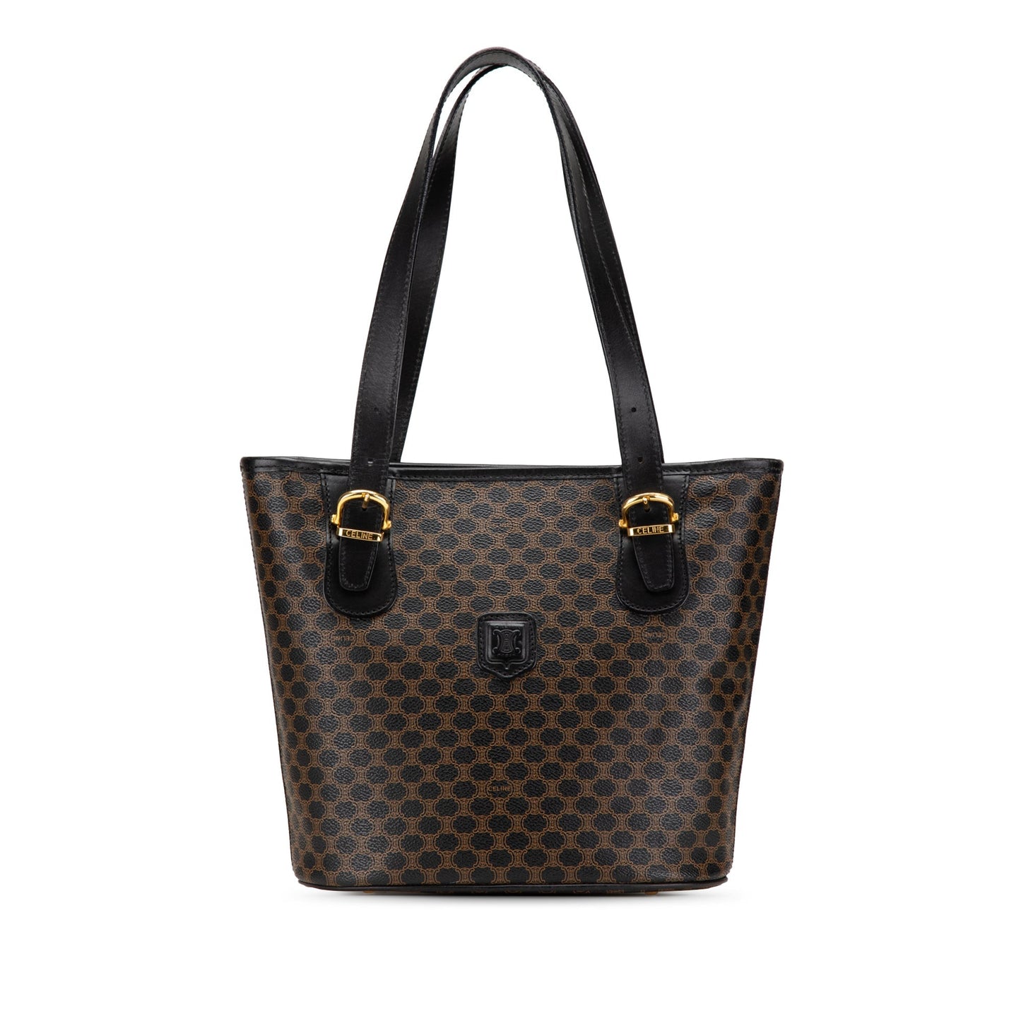 Celine Macadam Coated Canvas Tote Black