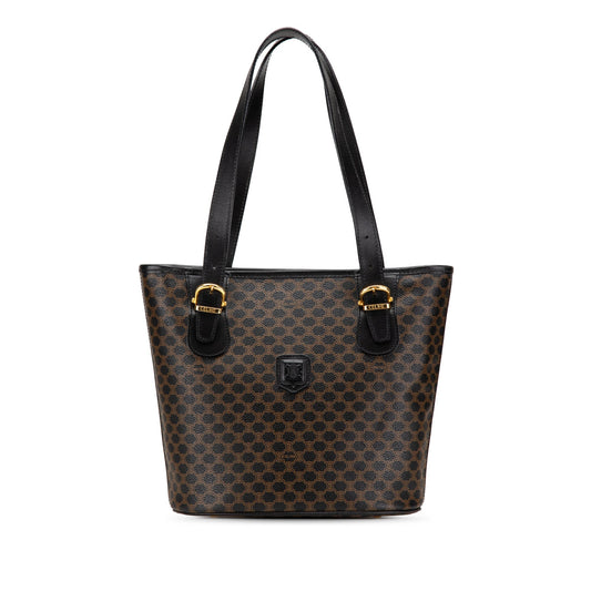 Celine Macadam Coated Canvas Tote Black