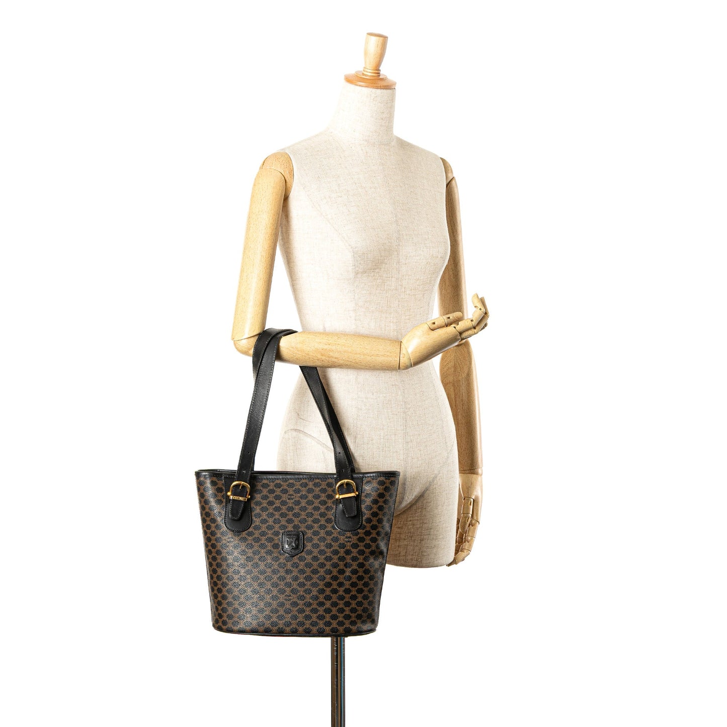 Celine Macadam Coated Canvas Tote Black