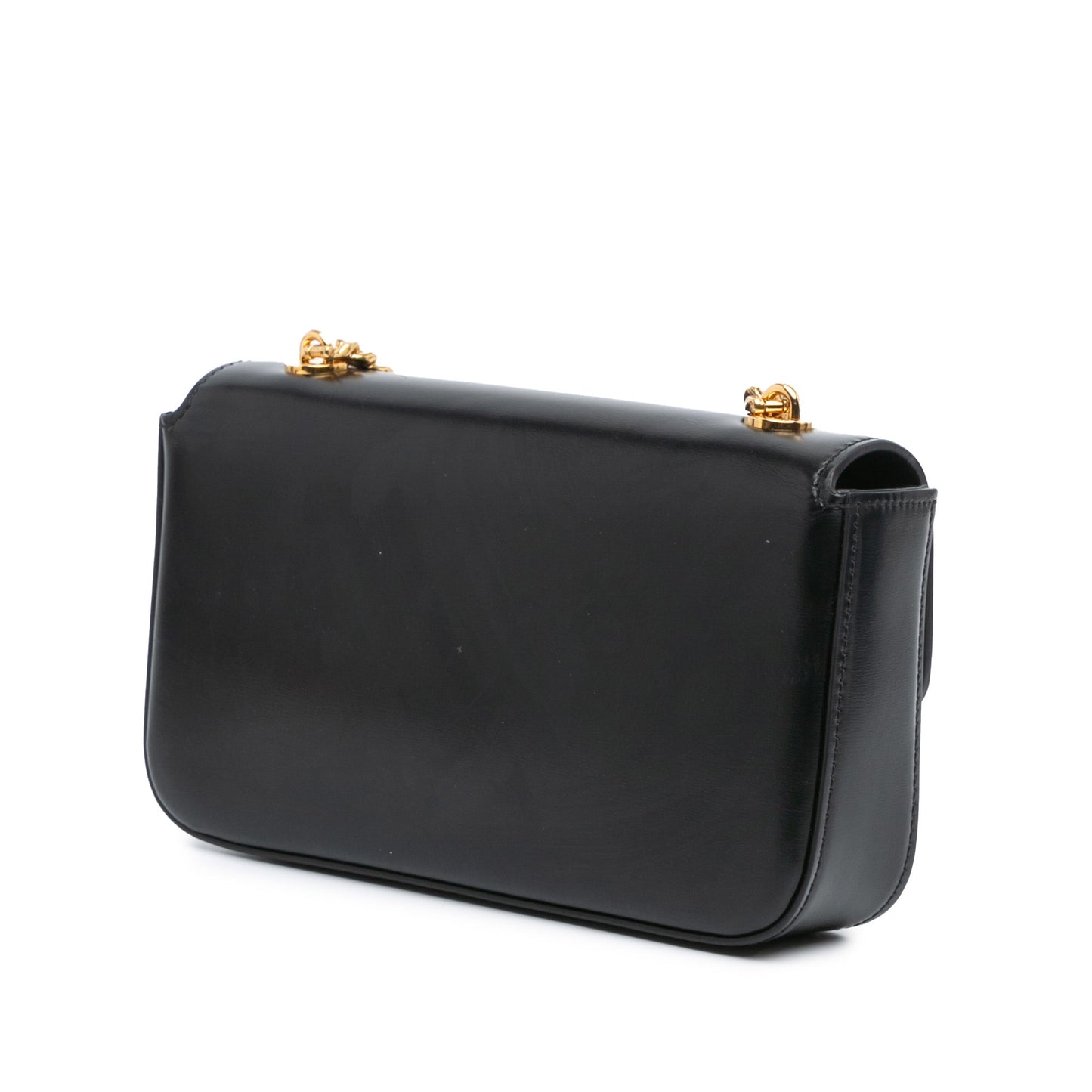 Celine Shiny Calfskin Claude Chain Shoulder Bag Black
