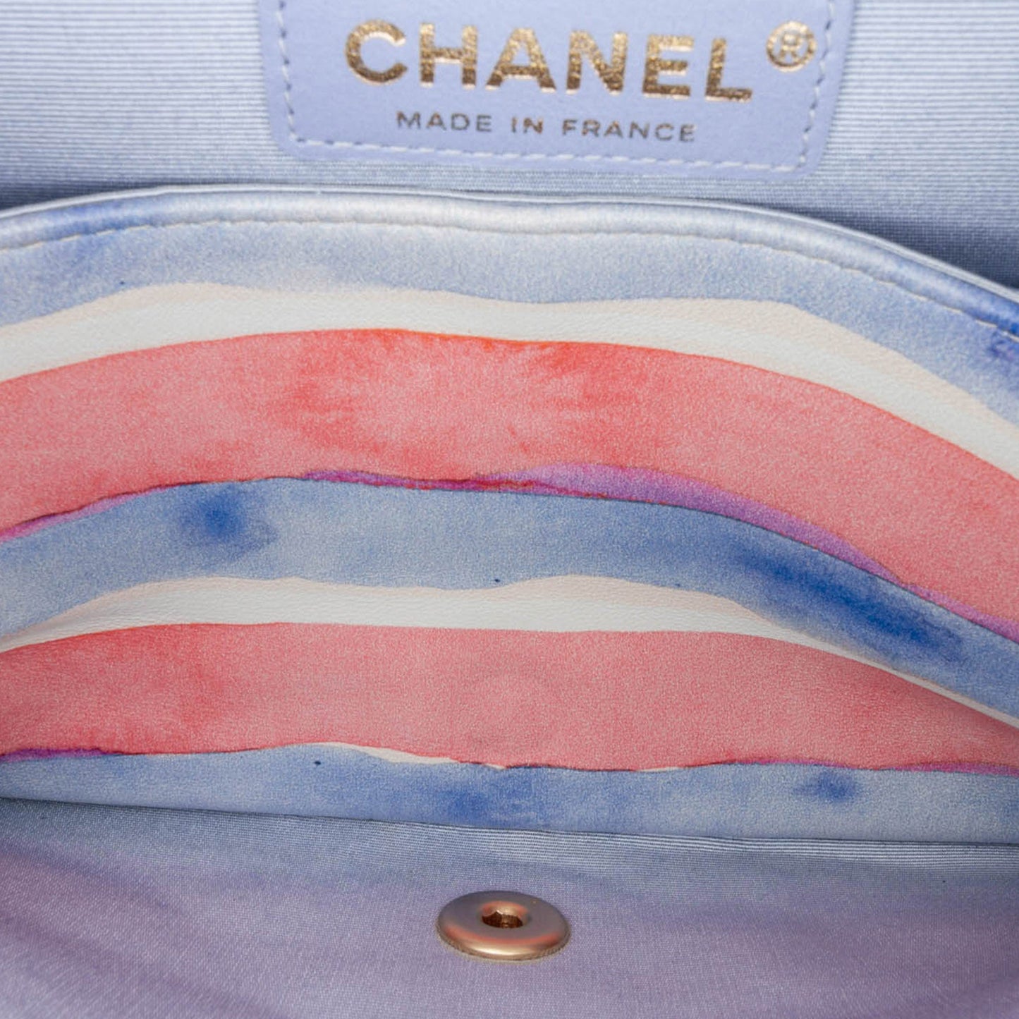 Chanel Medium Classic Printed Lambskin Watercolor Double Flap Pink