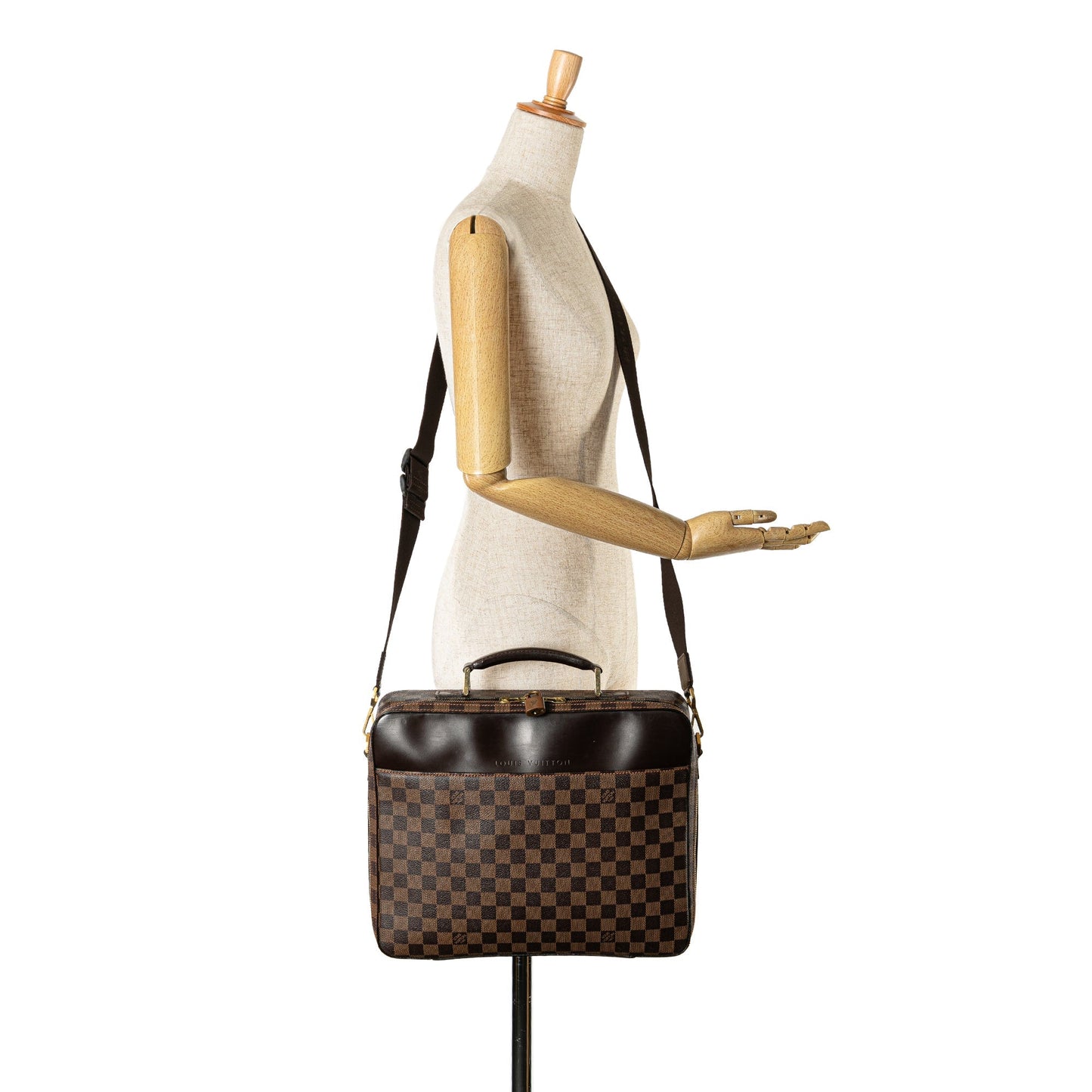 Louis Vuitton Damier Ebene Porte Ordinateur Sabana Brown