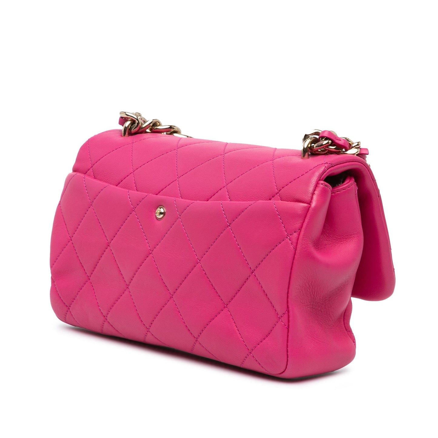 Chanel Small Lambskin Elegant Chain Single Flap Pink