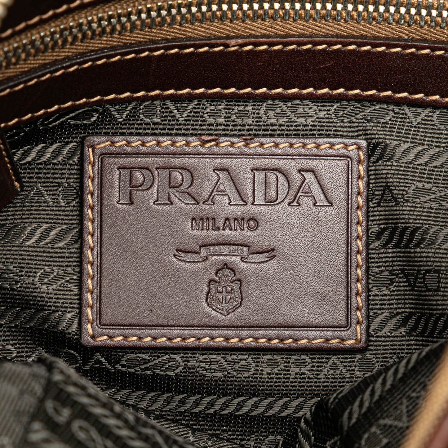 Prada Canvas Canapa Logo Crossbody Brown