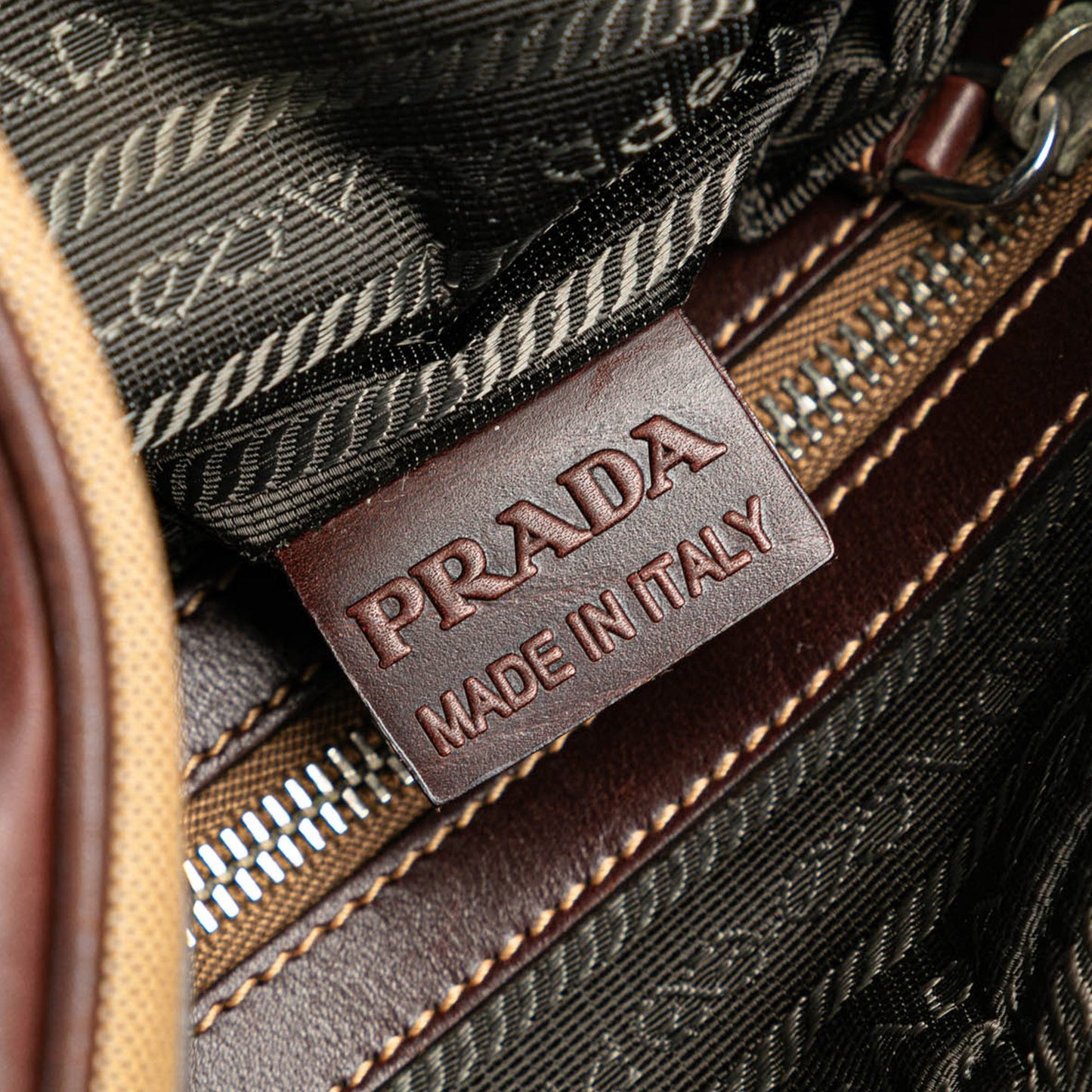 Prada Canvas Canapa Logo Crossbody Brown