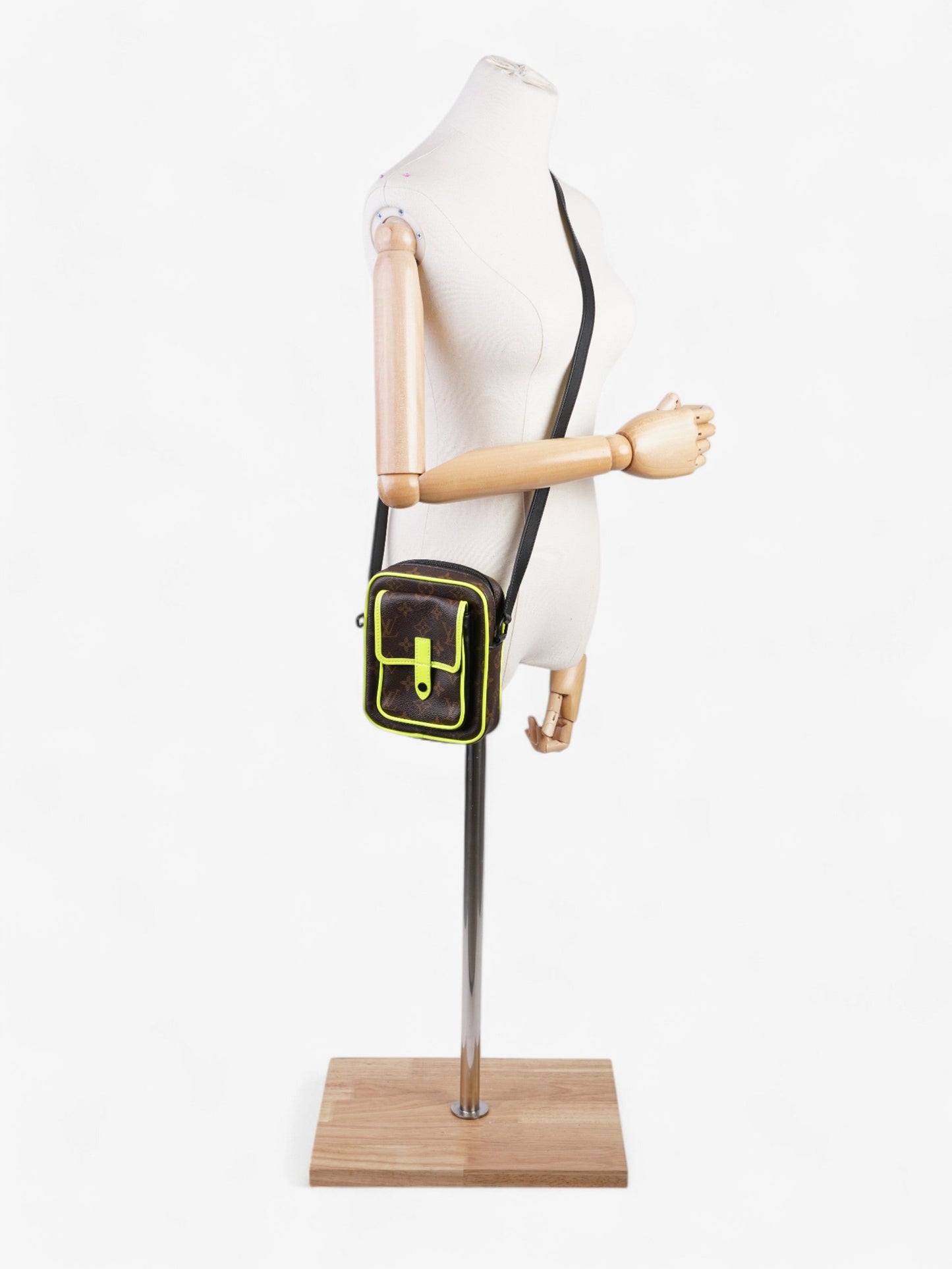 Louis Vuitton Christopher Messenger Monogram / Black / Flourescent Yellow Coated Canvas