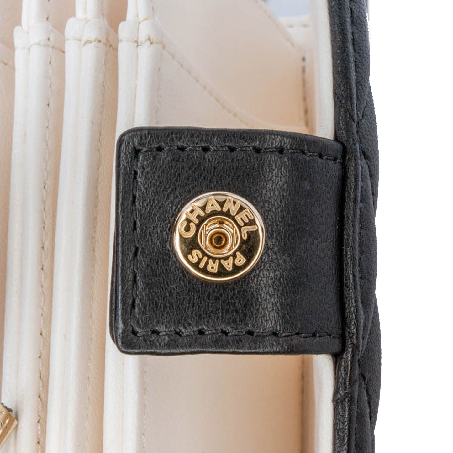 Chanel Quilted Lambskin Book Card Holder On Chain Black
