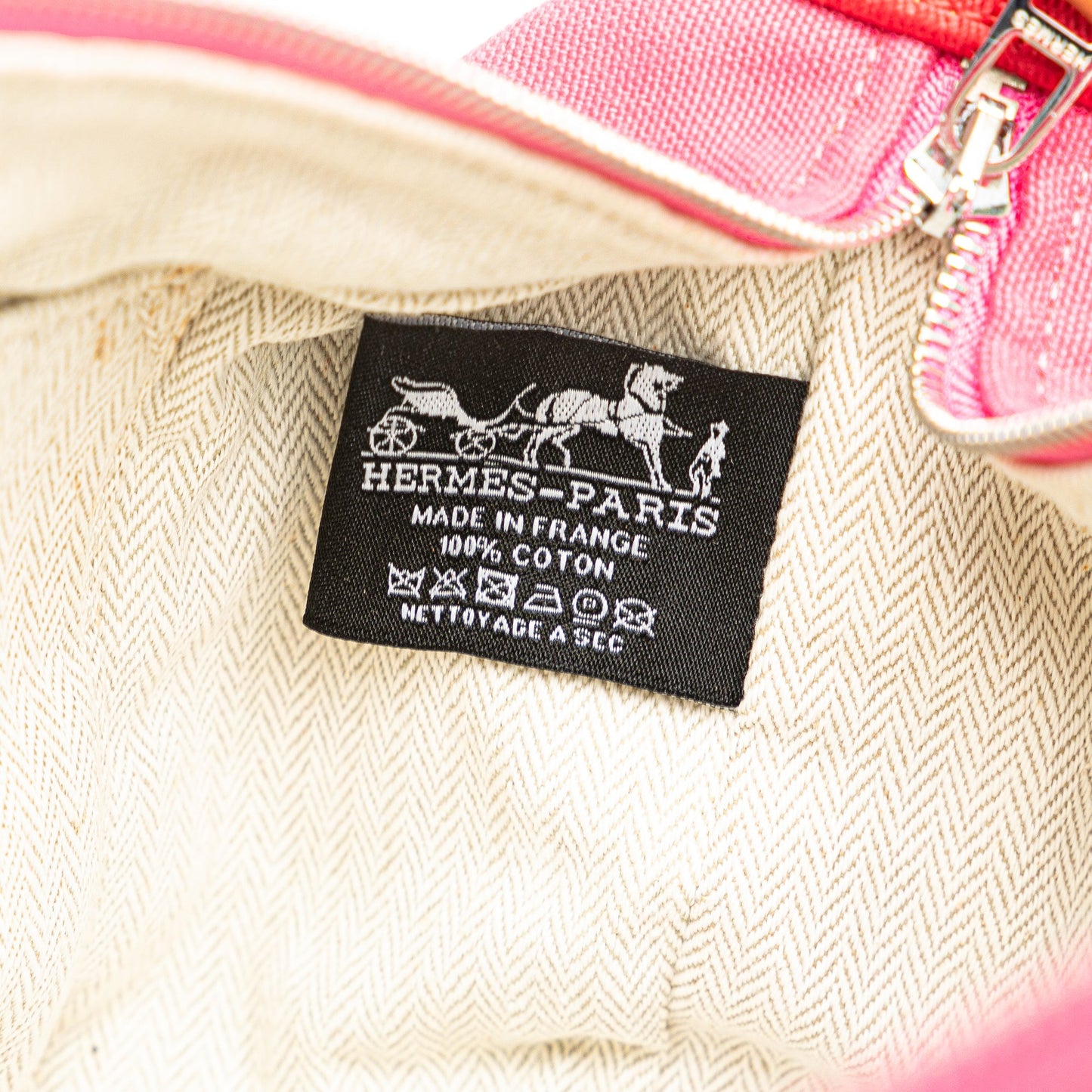 Hermès Small Toile Bride A Brac Pink