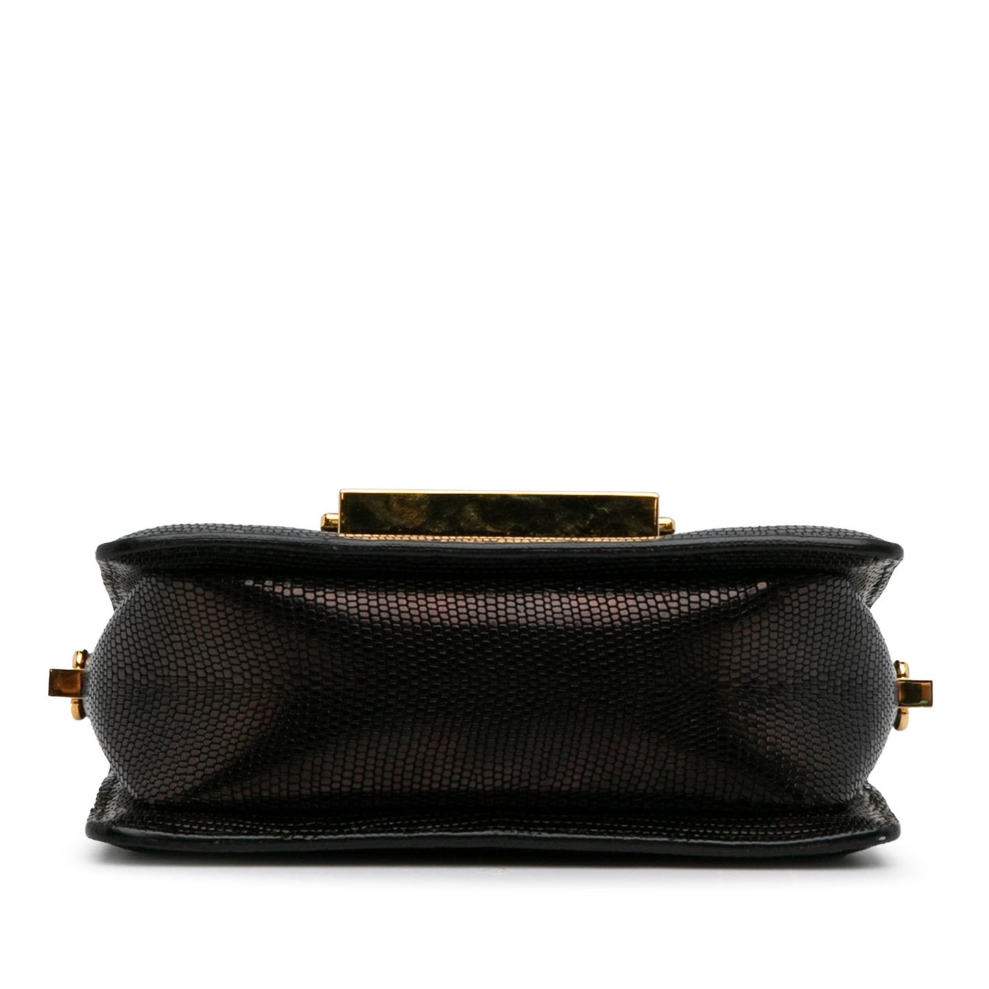Tom Ford Small T-Clasp Lizard-Embossed Crossbody Bag Black