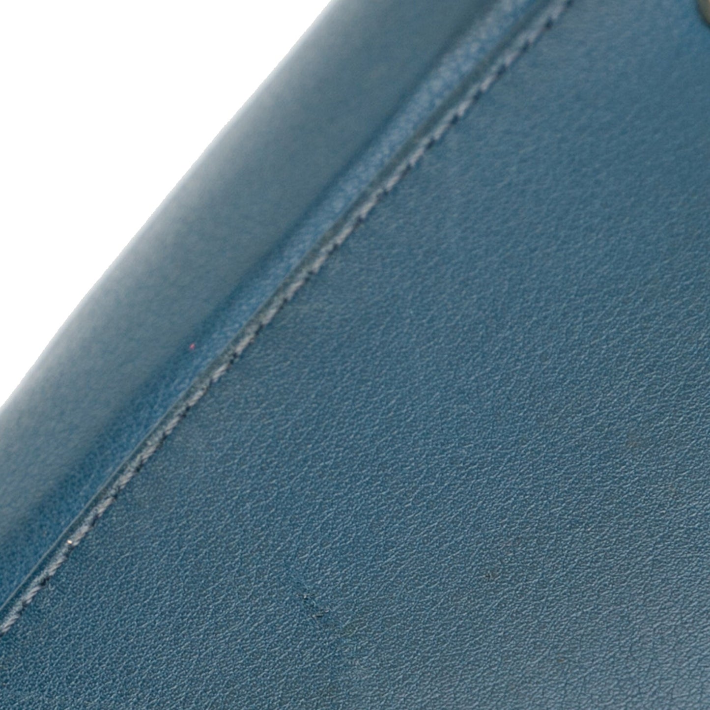 Chanel CC Chevron Calfskin Statement Shopping Tote Blue