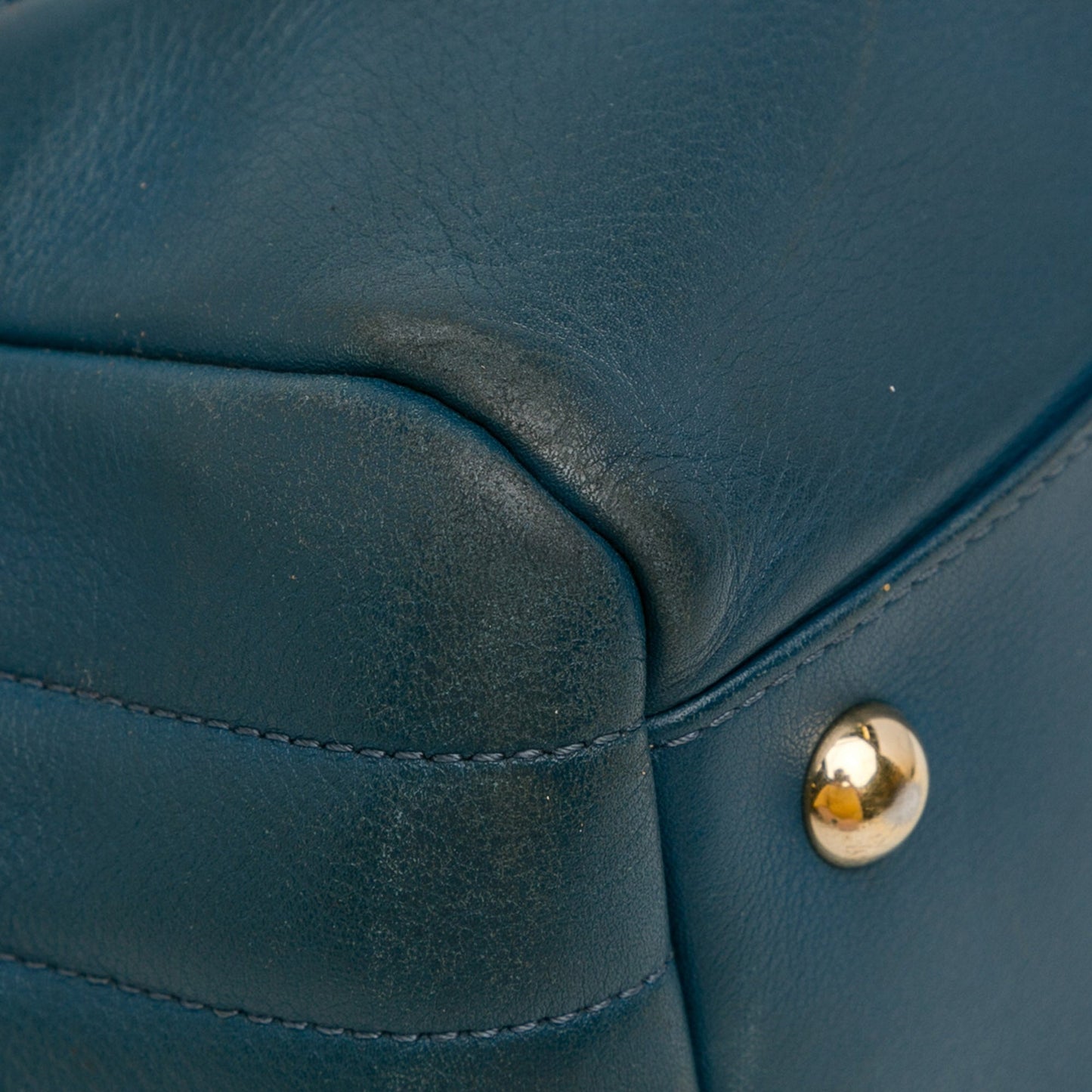 Chanel CC Chevron Calfskin Statement Shopping Tote Blue