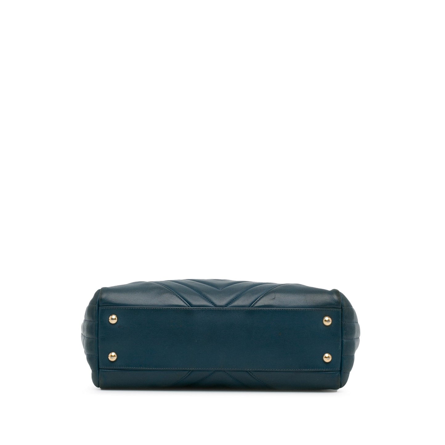 Chanel CC Chevron Calfskin Statement Shopping Tote Blue