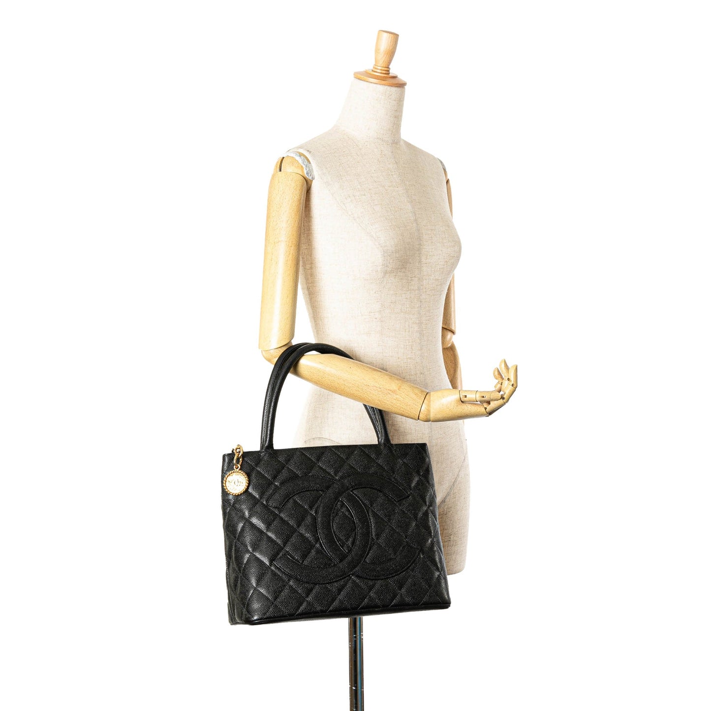 Chanel Caviar Medallion Tote Black