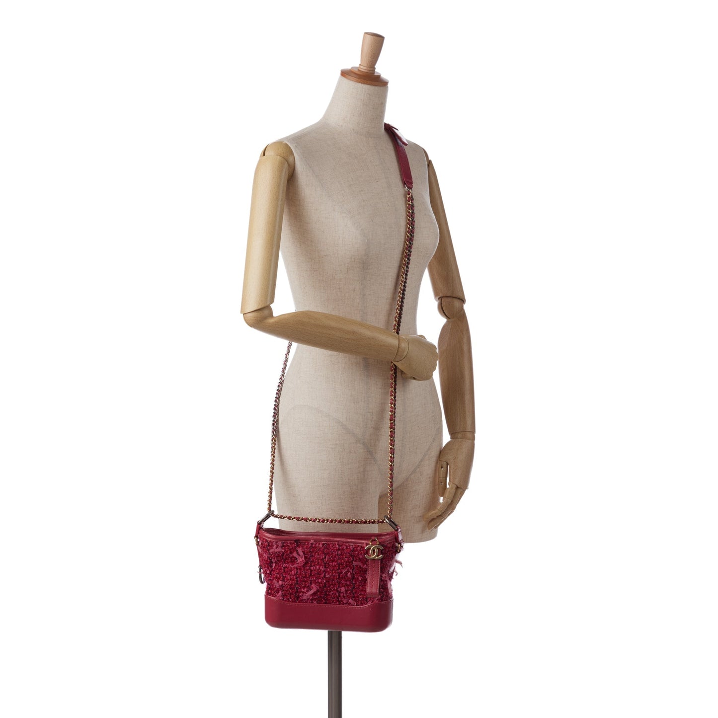 Chanel Small Tweed Gabrielle Crossbody Red