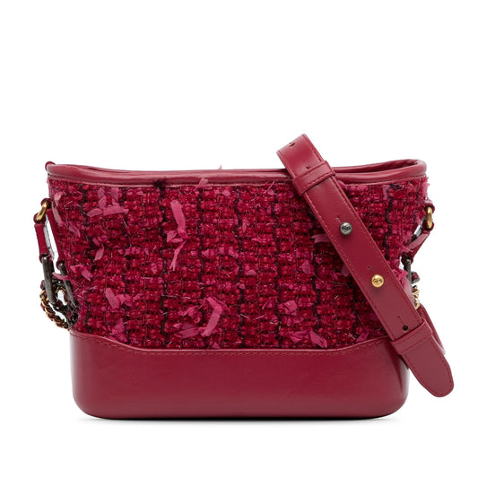Chanel Small Tweed Gabrielle Crossbody Red