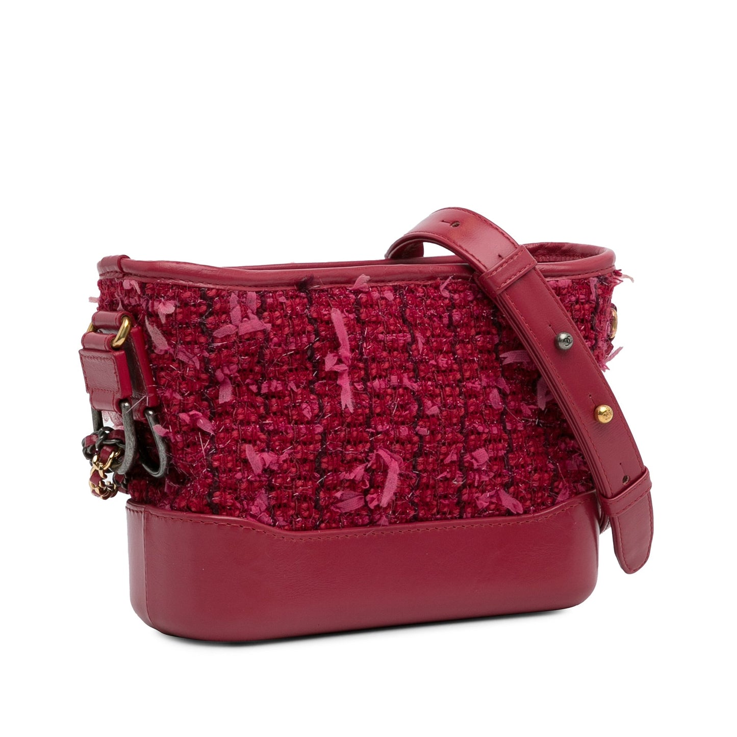 Chanel Small Tweed Gabrielle Crossbody Red