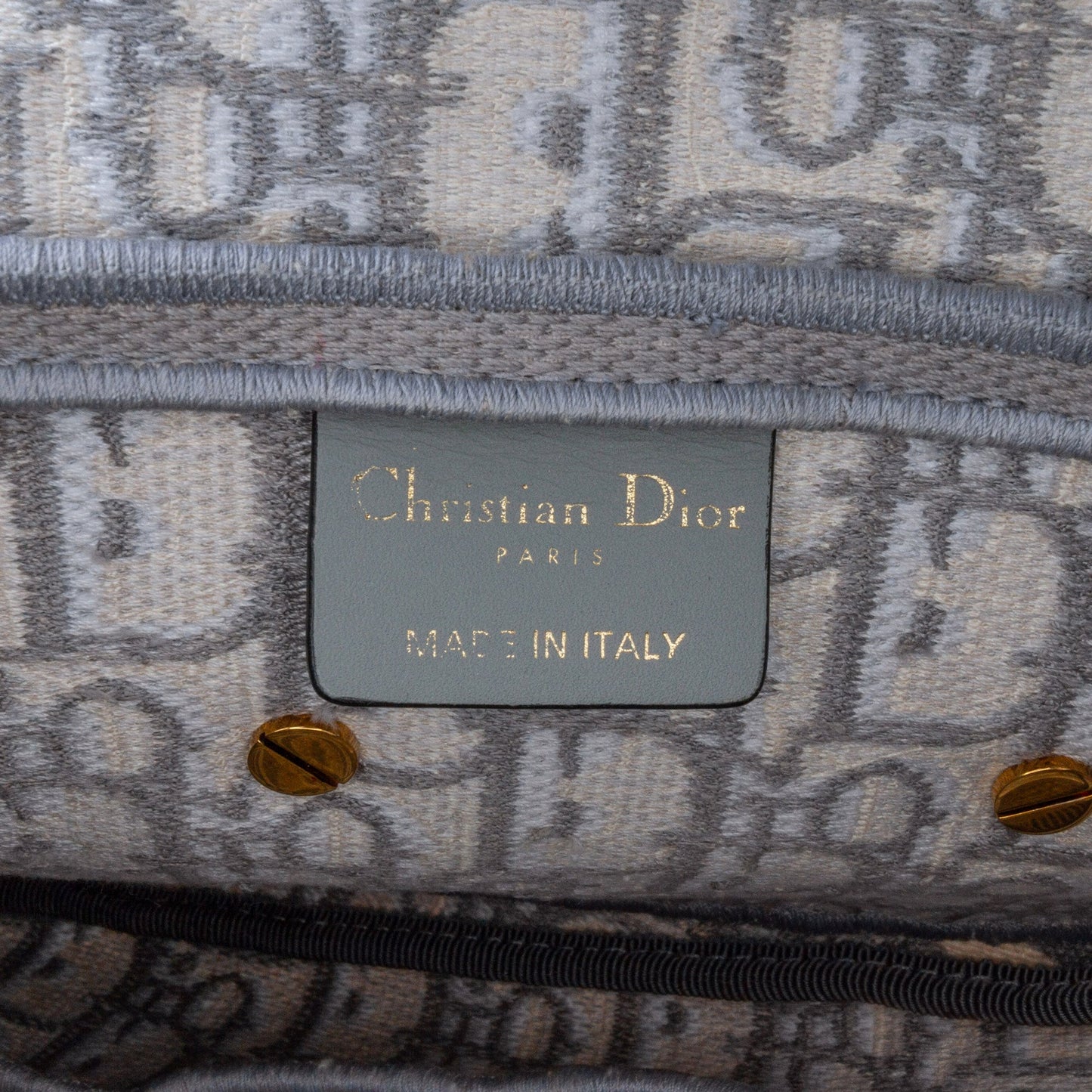 Dior Oblique Embroidered Canvas Saddle Bag Gray