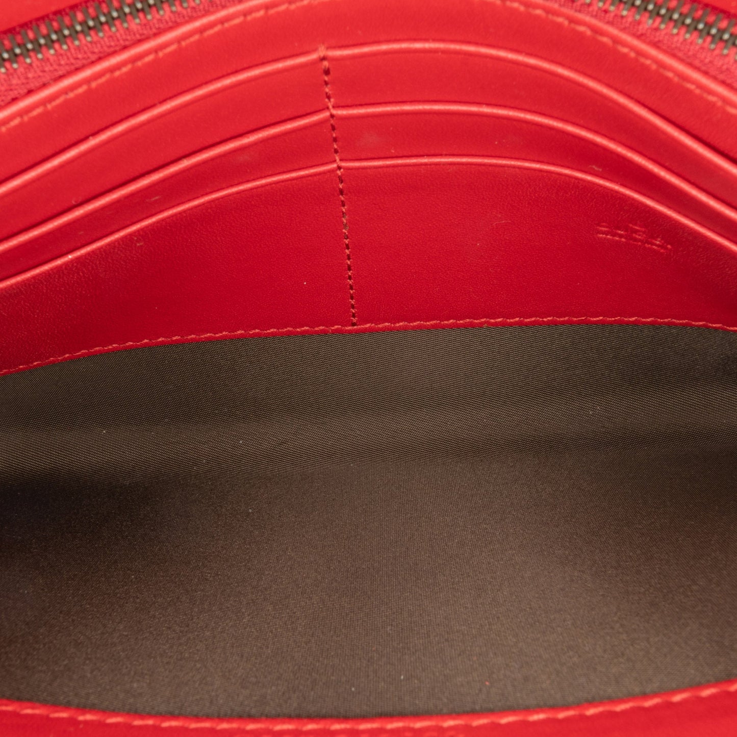 Gucci Leather Peony Pearly Wallet on Chain Red
