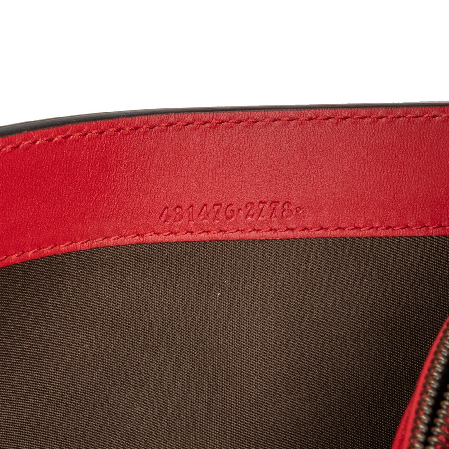 Gucci Leather Peony Pearly Wallet on Chain Red