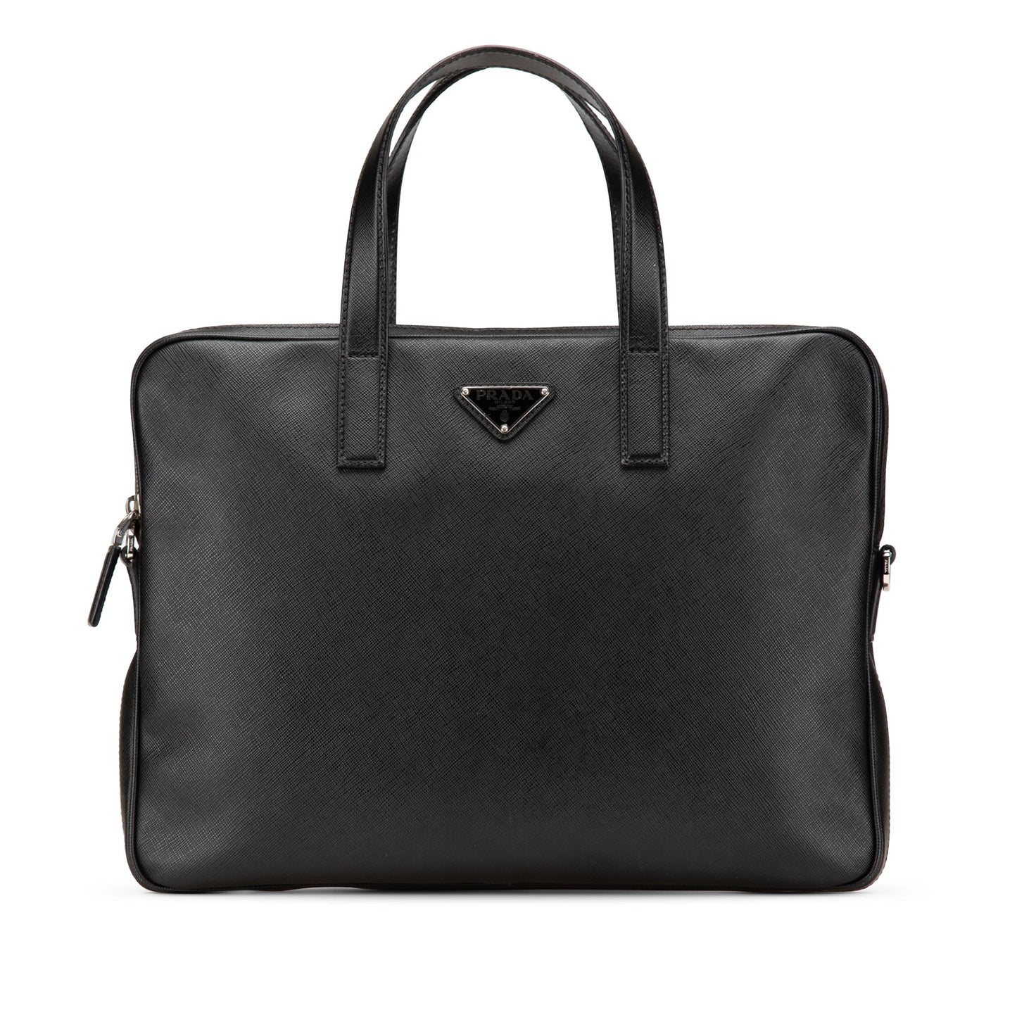 Prada Saffiano Zip Business Bag Black