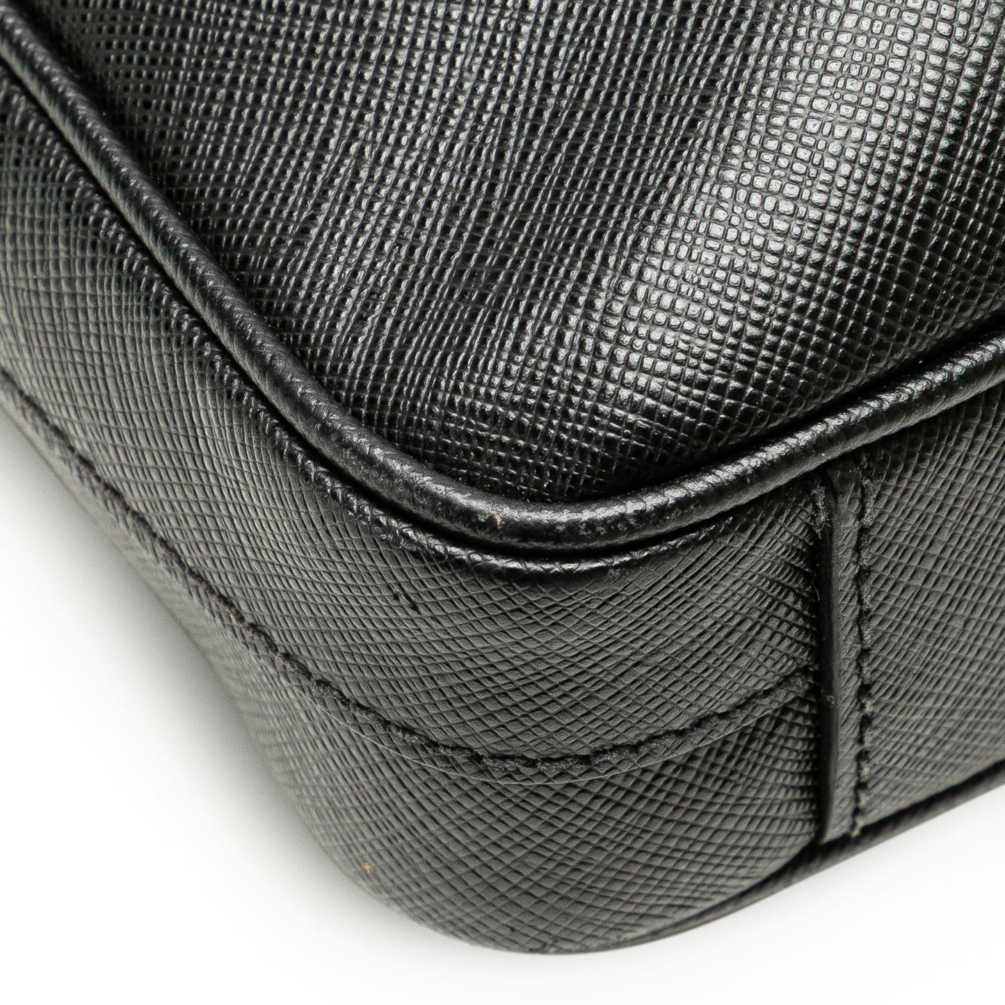 Prada Saffiano Zip Business Bag Black