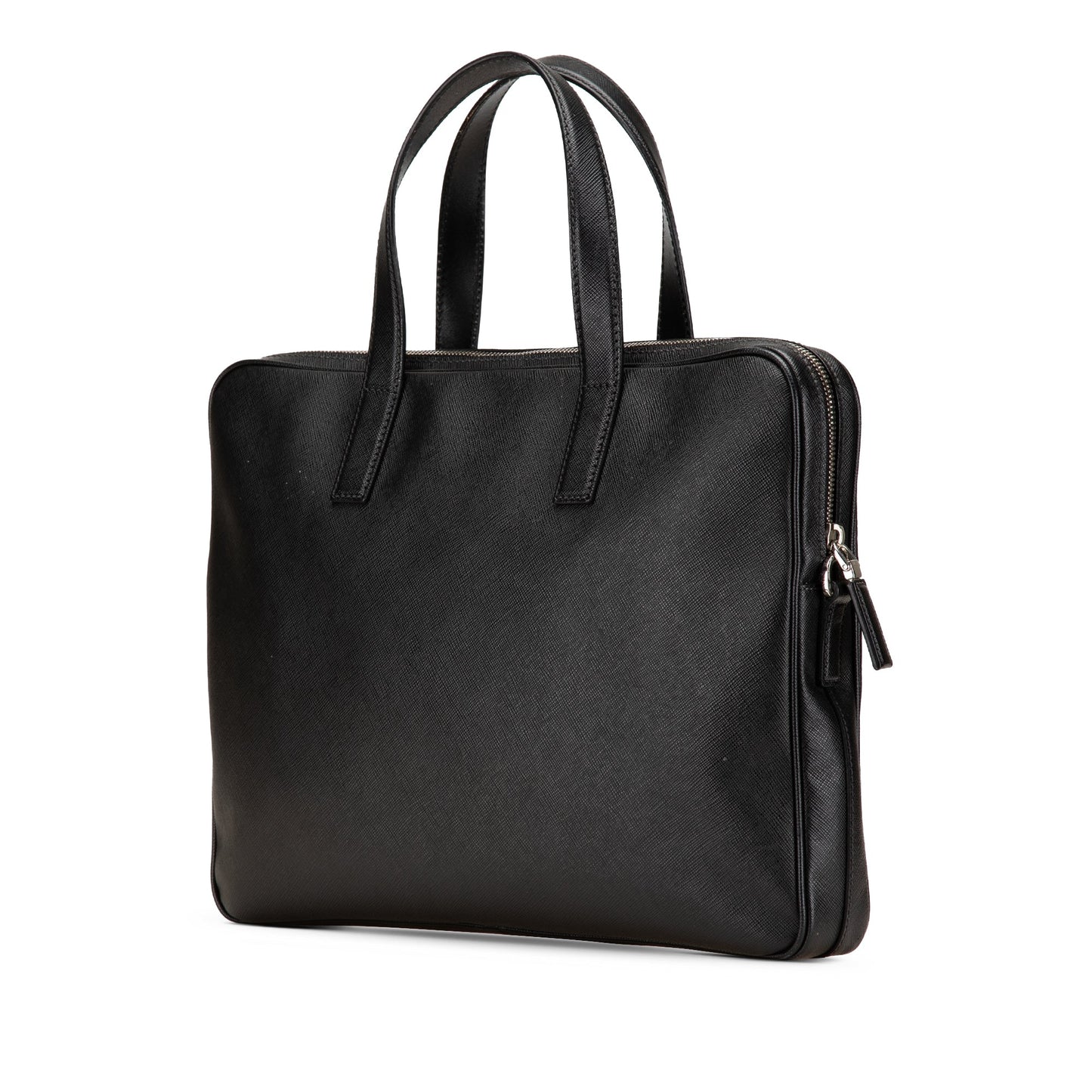 Prada Saffiano Zip Business Bag Black