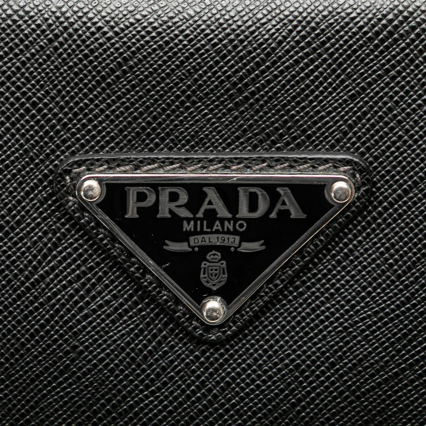 Prada Saffiano Zip Business Bag Black