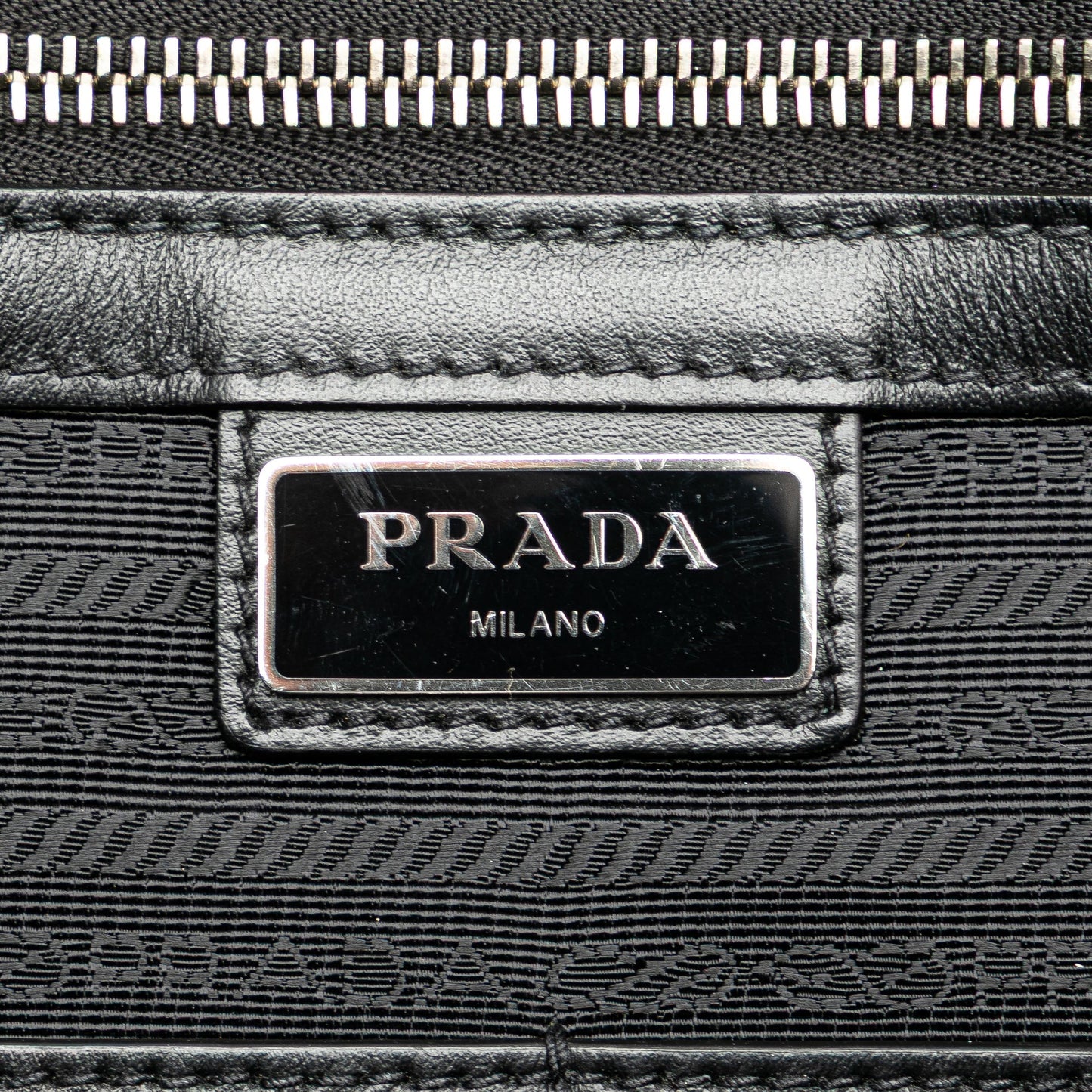 Prada Saffiano Zip Business Bag Black