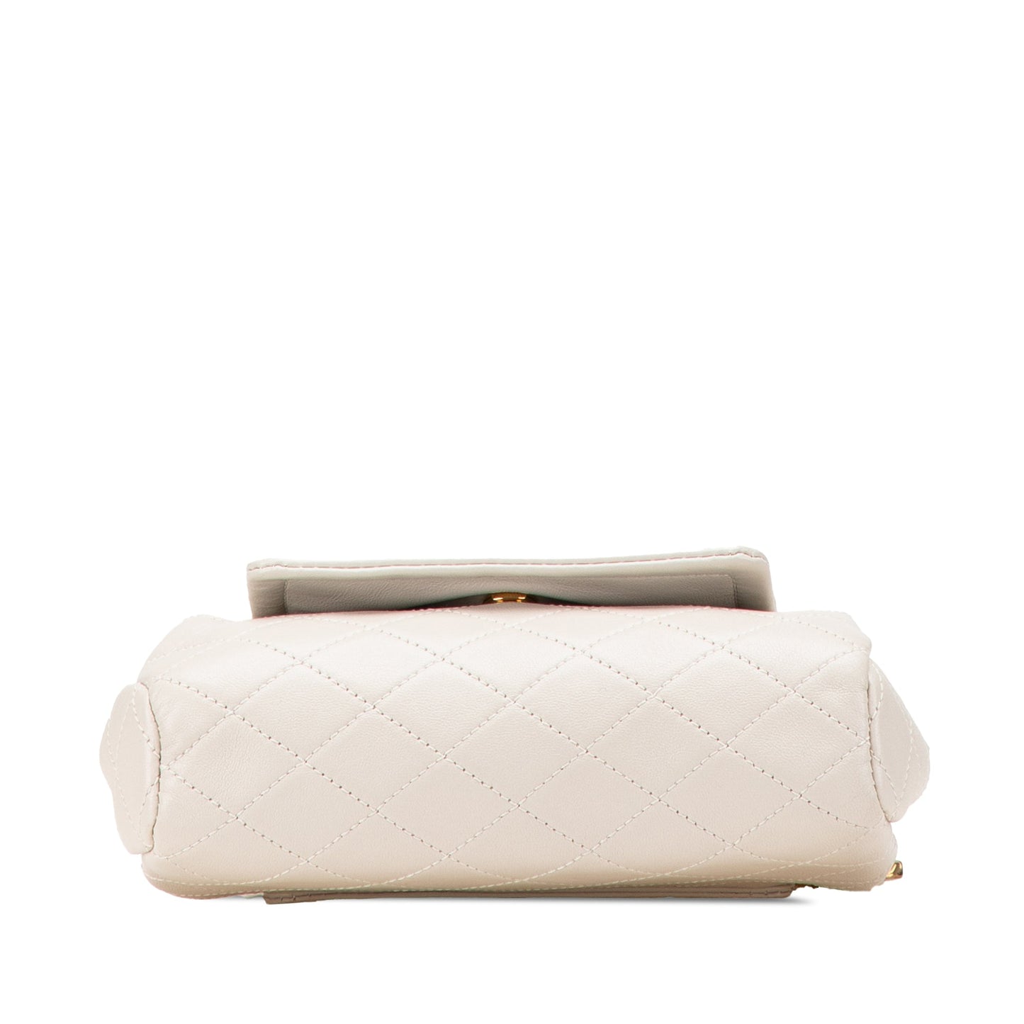 Saint Laurent Mini Quilted Lambskin Monogram Nolita Bag White