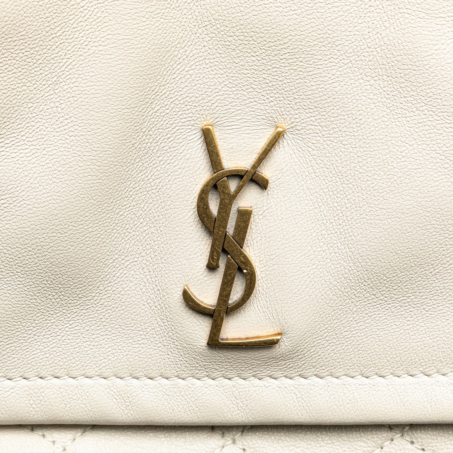 Saint Laurent Mini Quilted Lambskin Monogram Nolita Bag White