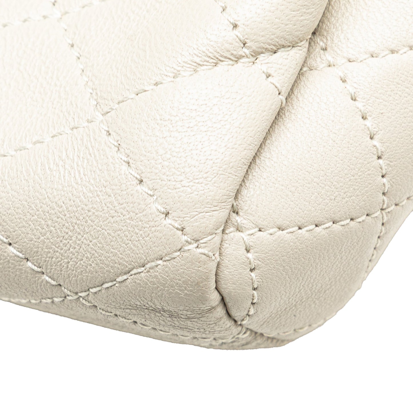 Saint Laurent Mini Quilted Lambskin Monogram Nolita Bag White