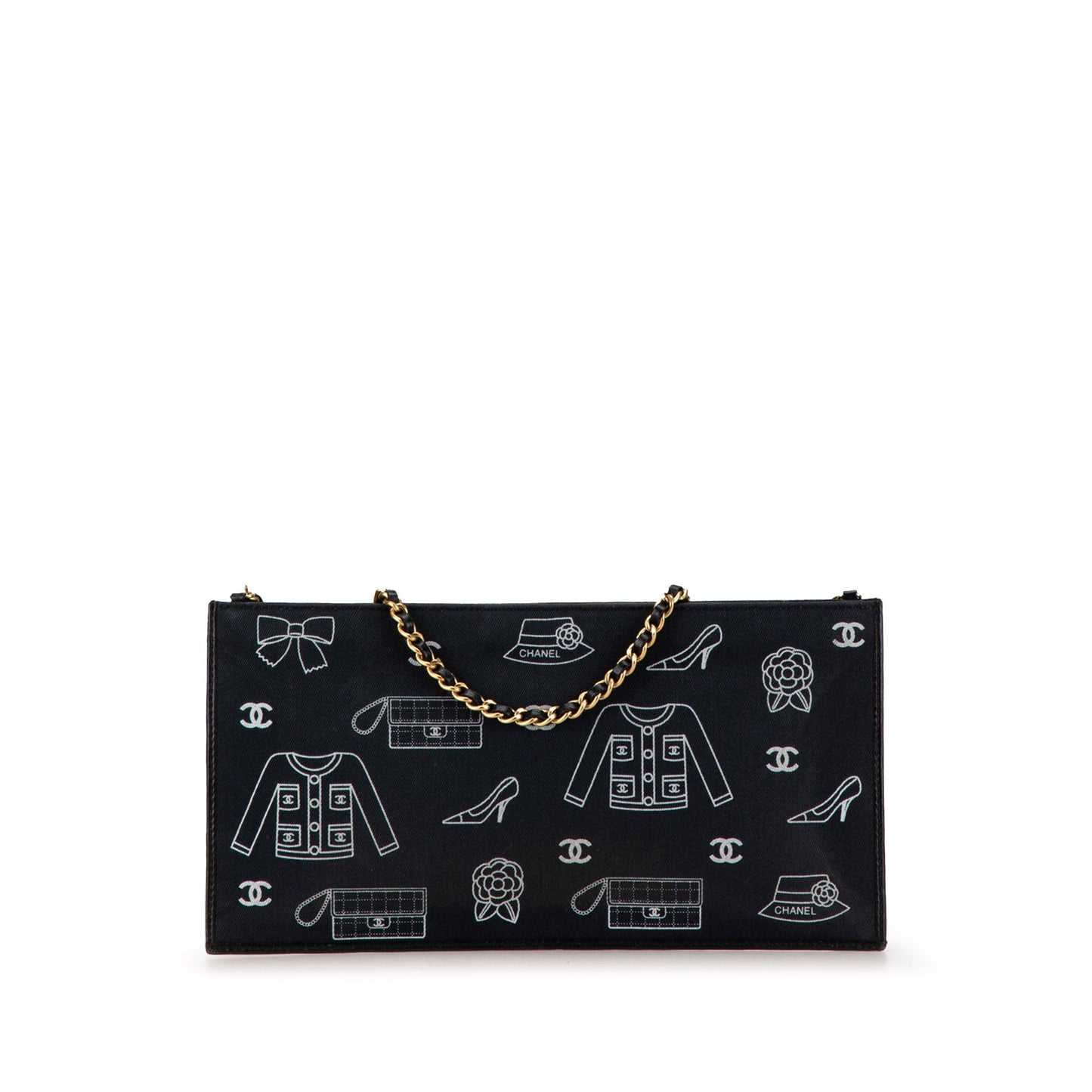 Chanel Canvas Symbols Chain Pochette Blue
