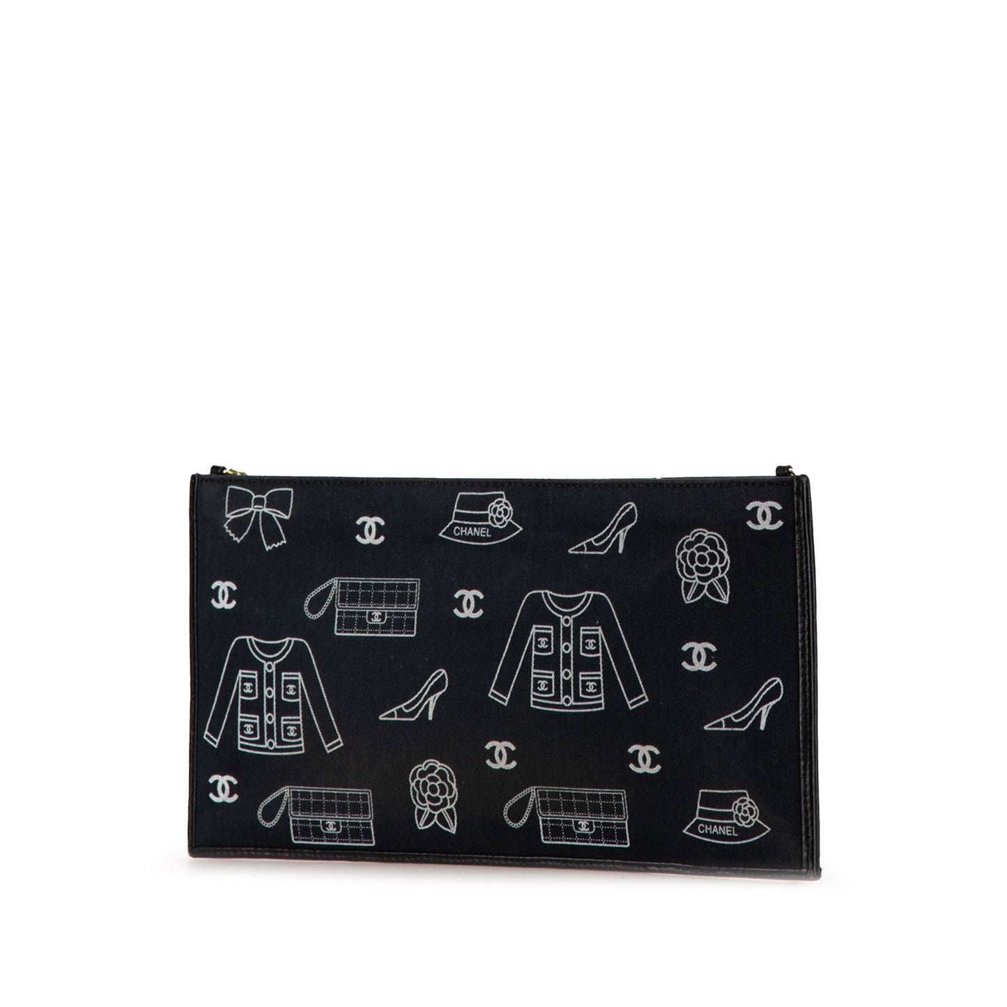 Chanel Canvas Symbols Chain Pochette Blue