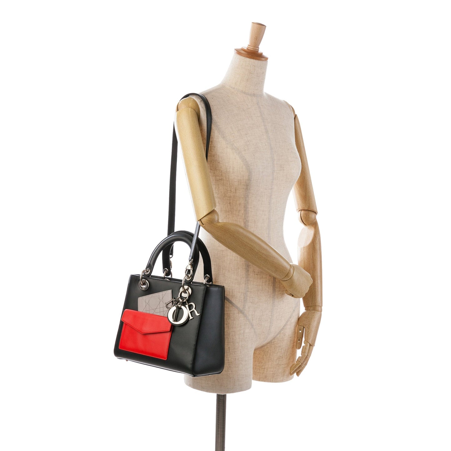 Dior Medium Calfskin Pockets Lady Dior Black