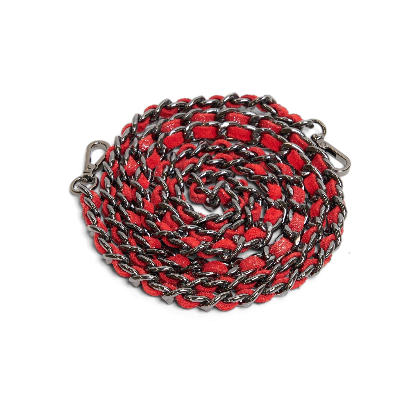 Woman Leather Clutch Intreccio Optical Shimmer Fucsia and Coral