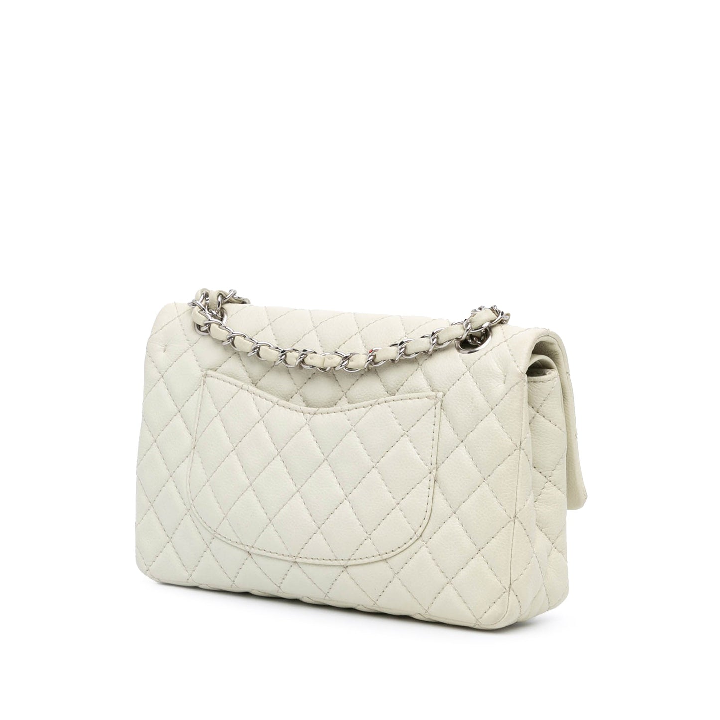 Chanel Medium Classic Caviar Double Flap White