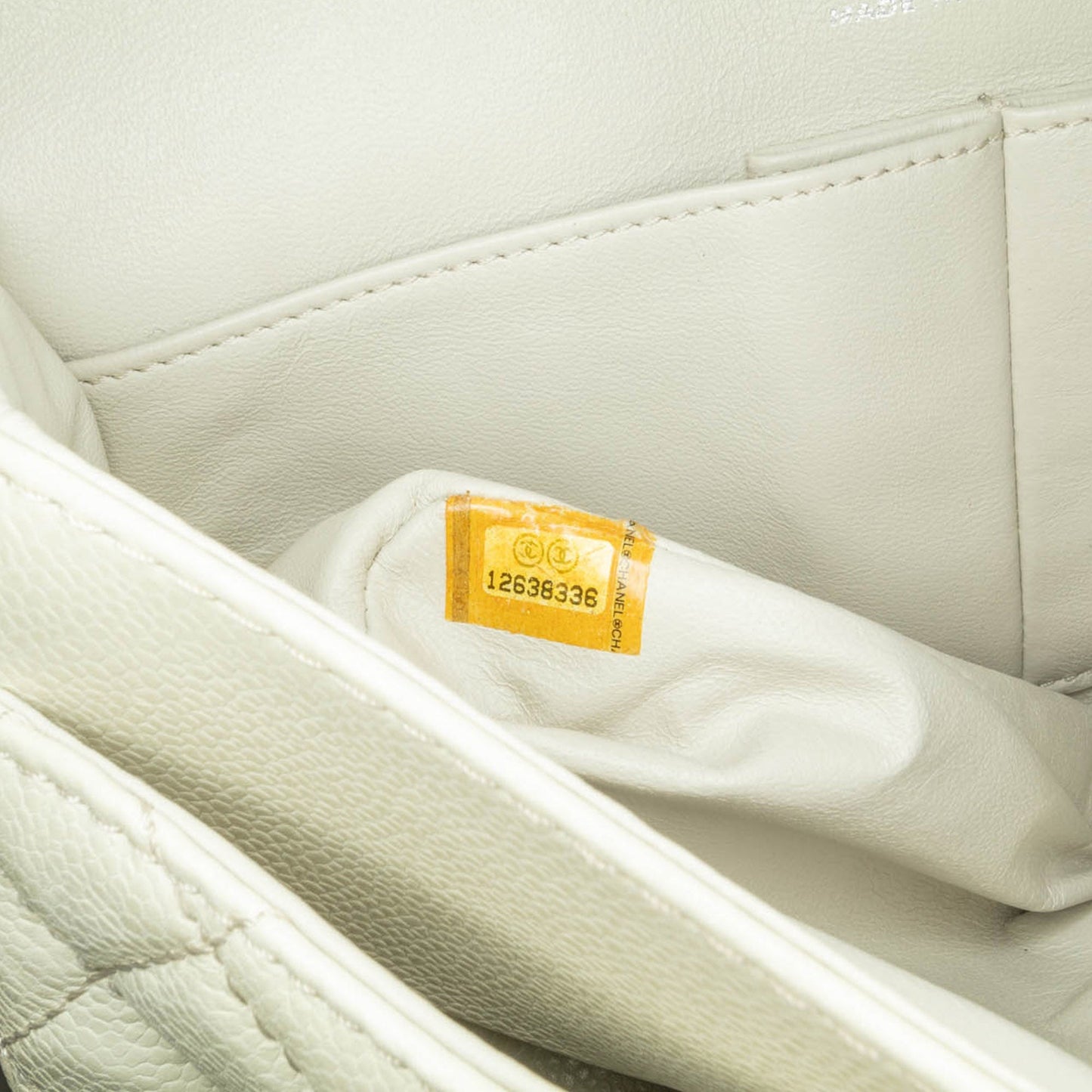 Chanel Medium Classic Caviar Double Flap White