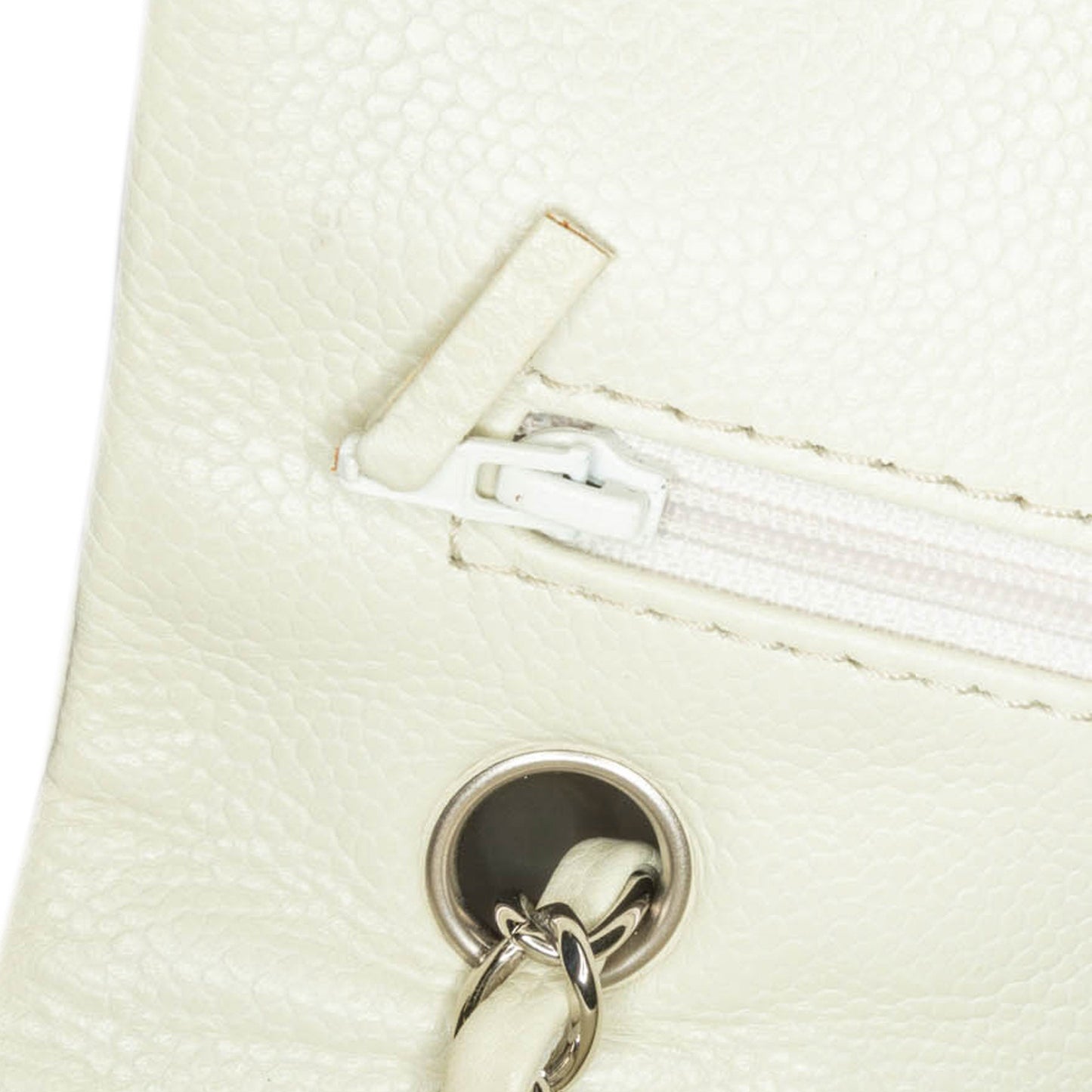 Chanel Medium Classic Caviar Double Flap White