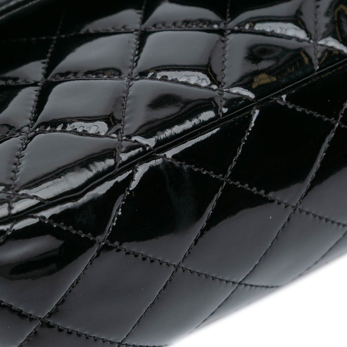 Chanel Medium Classic Patent Double Flap Black