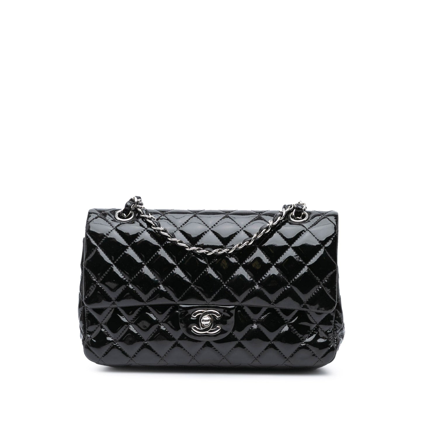 Chanel Medium Classic Patent Double Flap Black