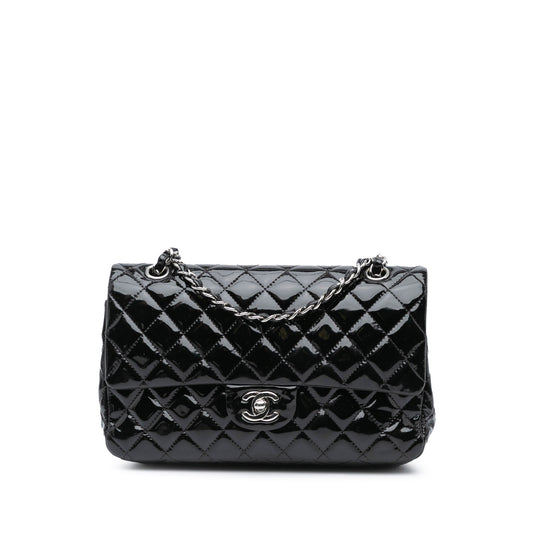 Chanel Medium Classic Patent Double Flap Black