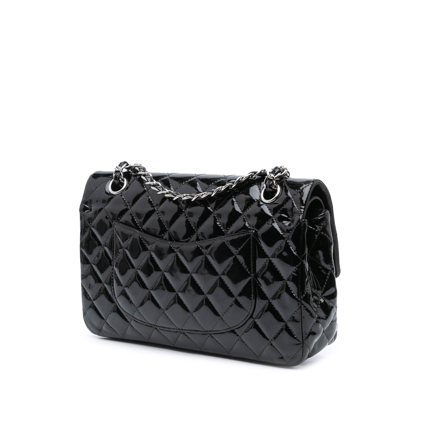 Chanel Medium Classic Patent Double Flap Black