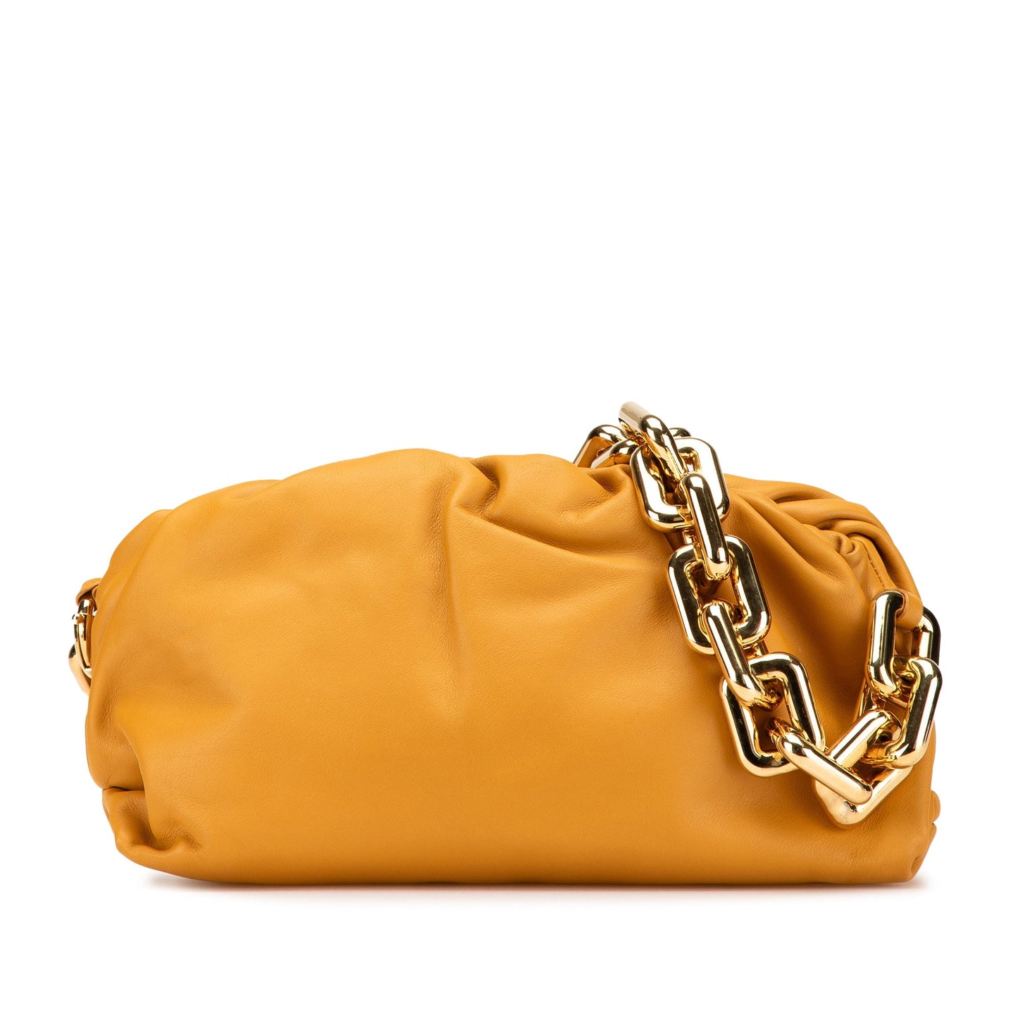 Bottega Veneta Lambskin Chain Pouch Yellow