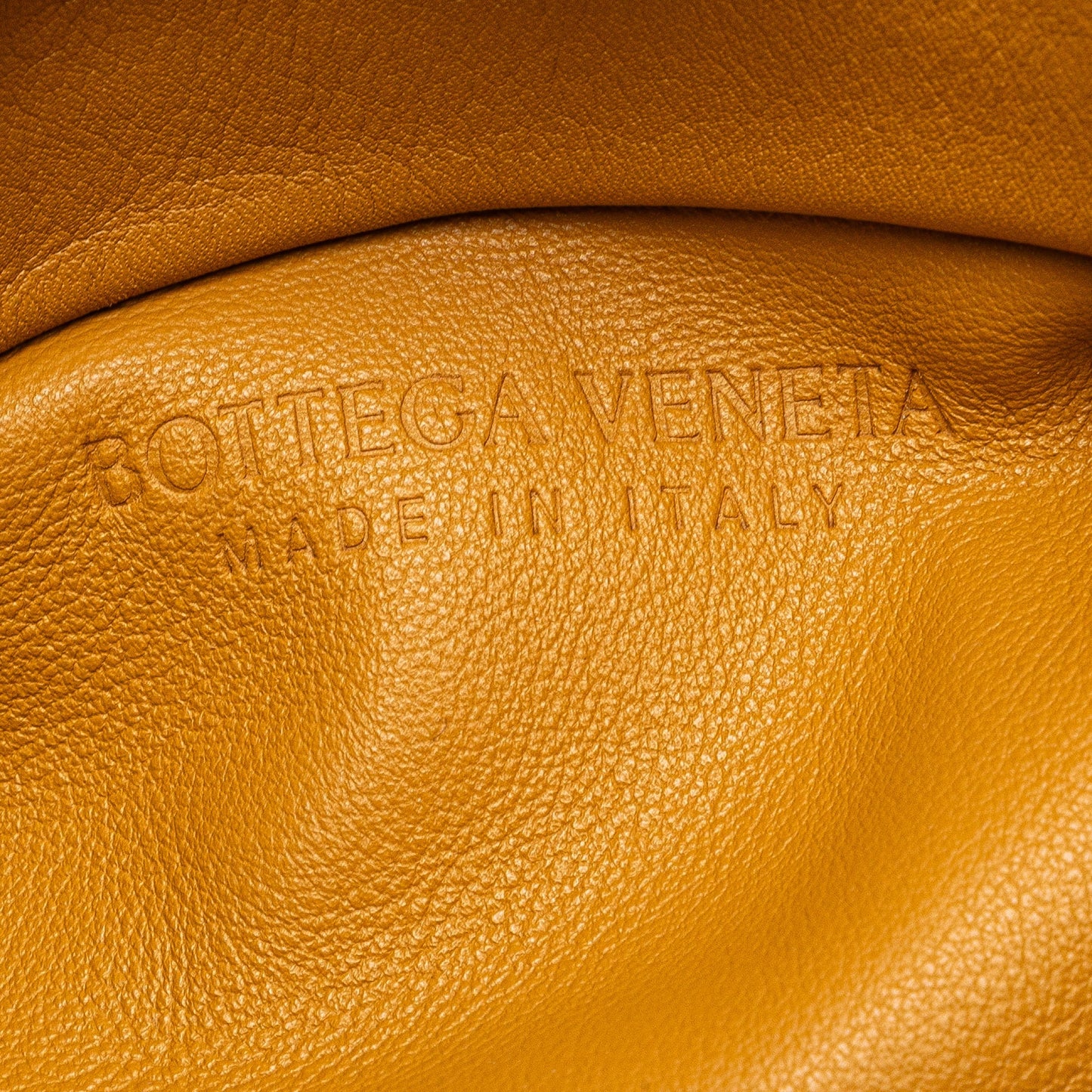 Bottega Veneta Lambskin Chain Pouch Yellow