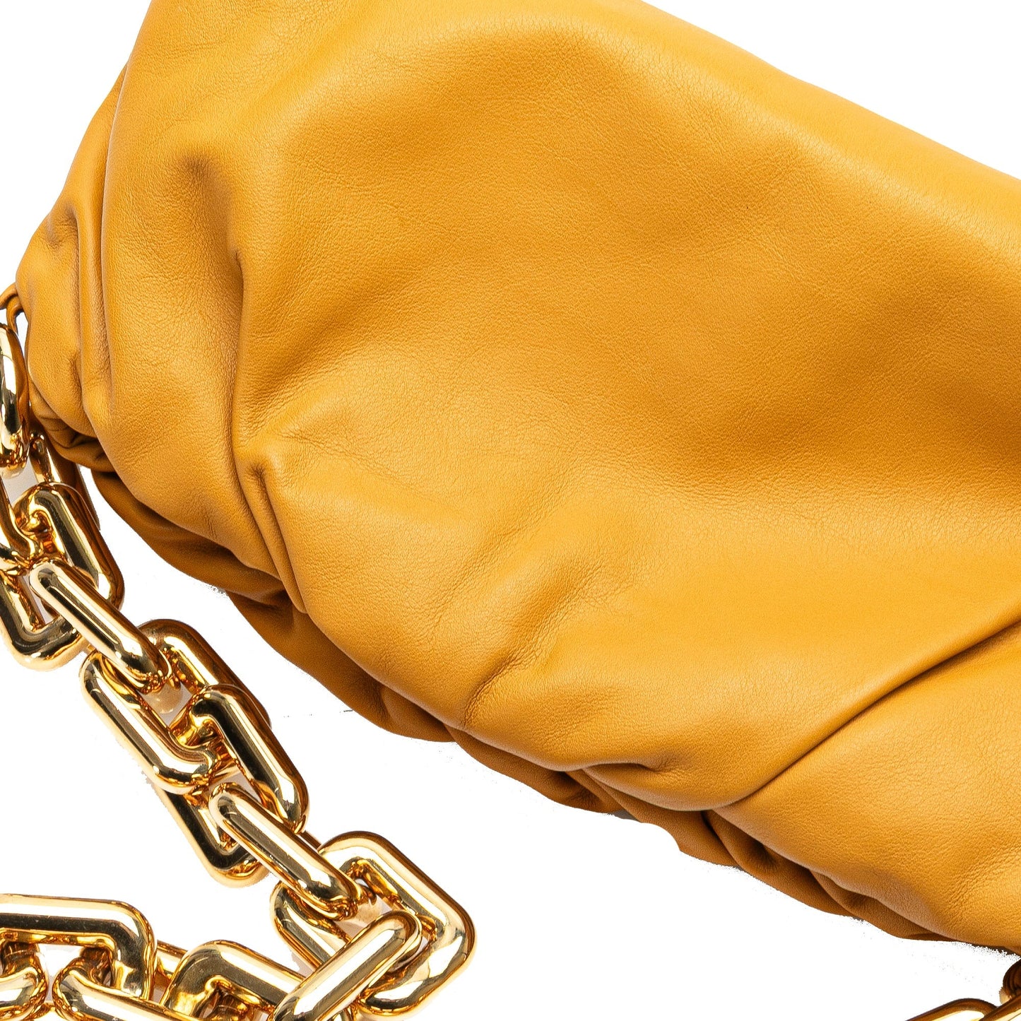 Bottega Veneta Lambskin Chain Pouch Yellow