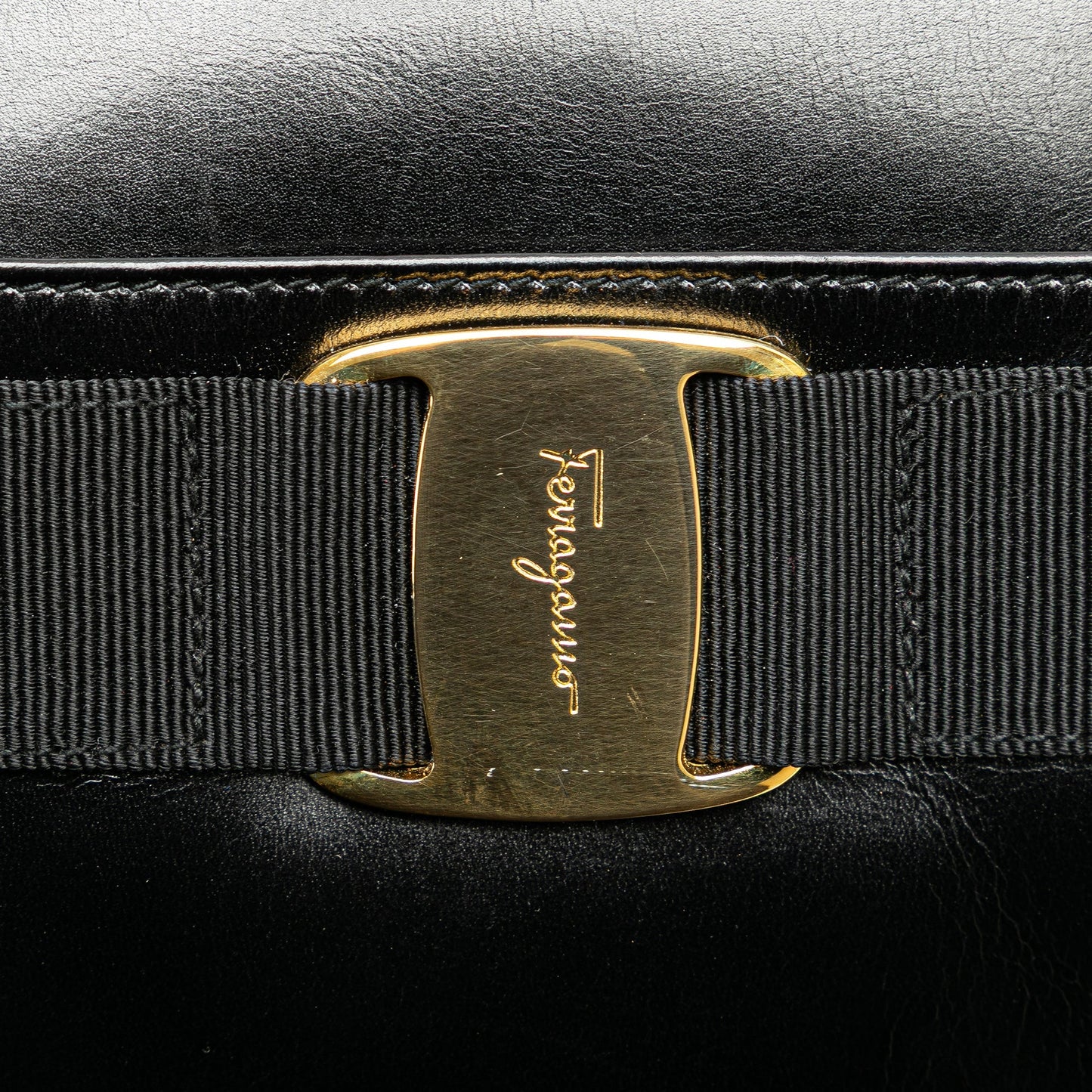 Ferragamo Vara Calfskin Crossbody Black