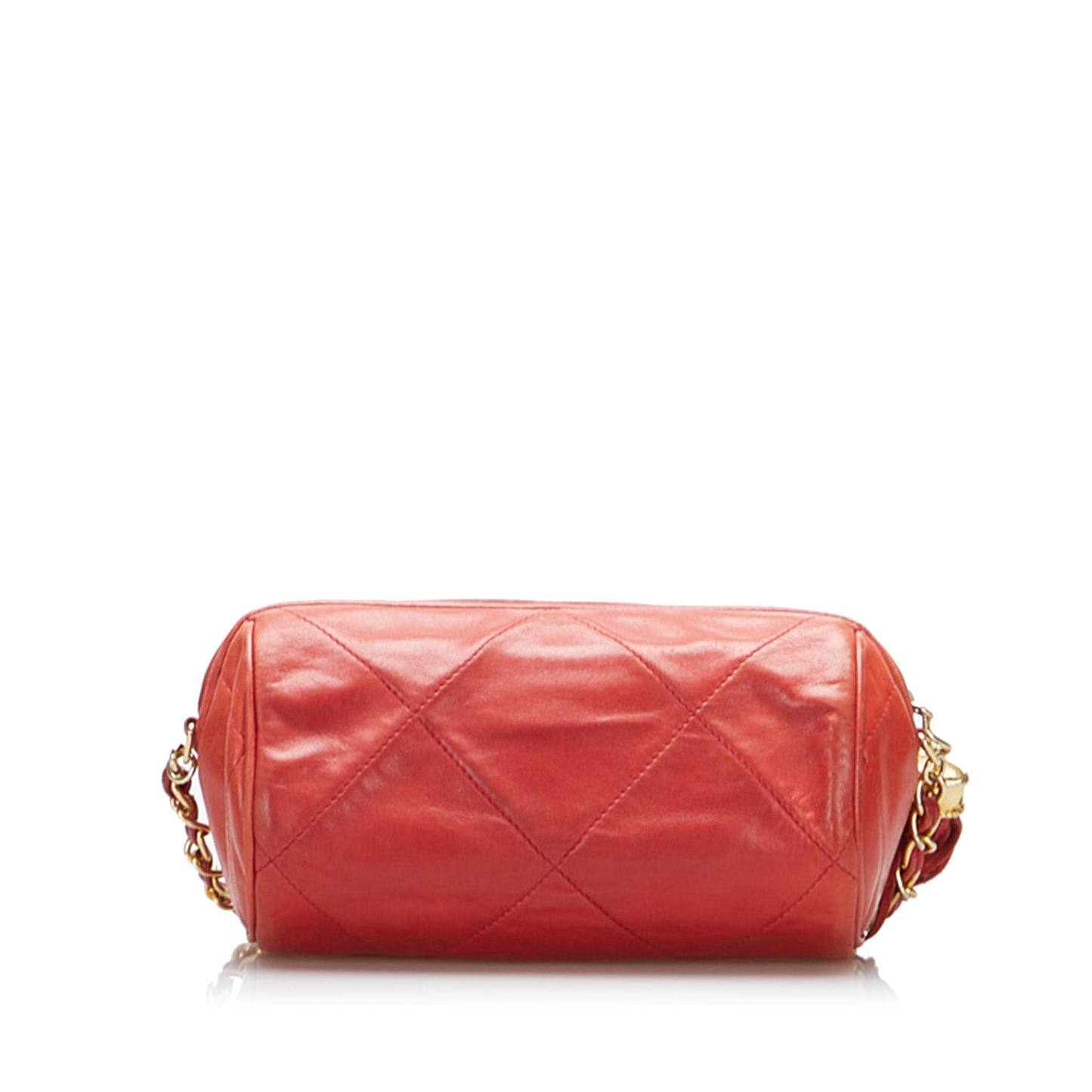 Chanel sac Ã  bandouliÃ¨re rond rouge matelassÃ© Ã  franges et pompons