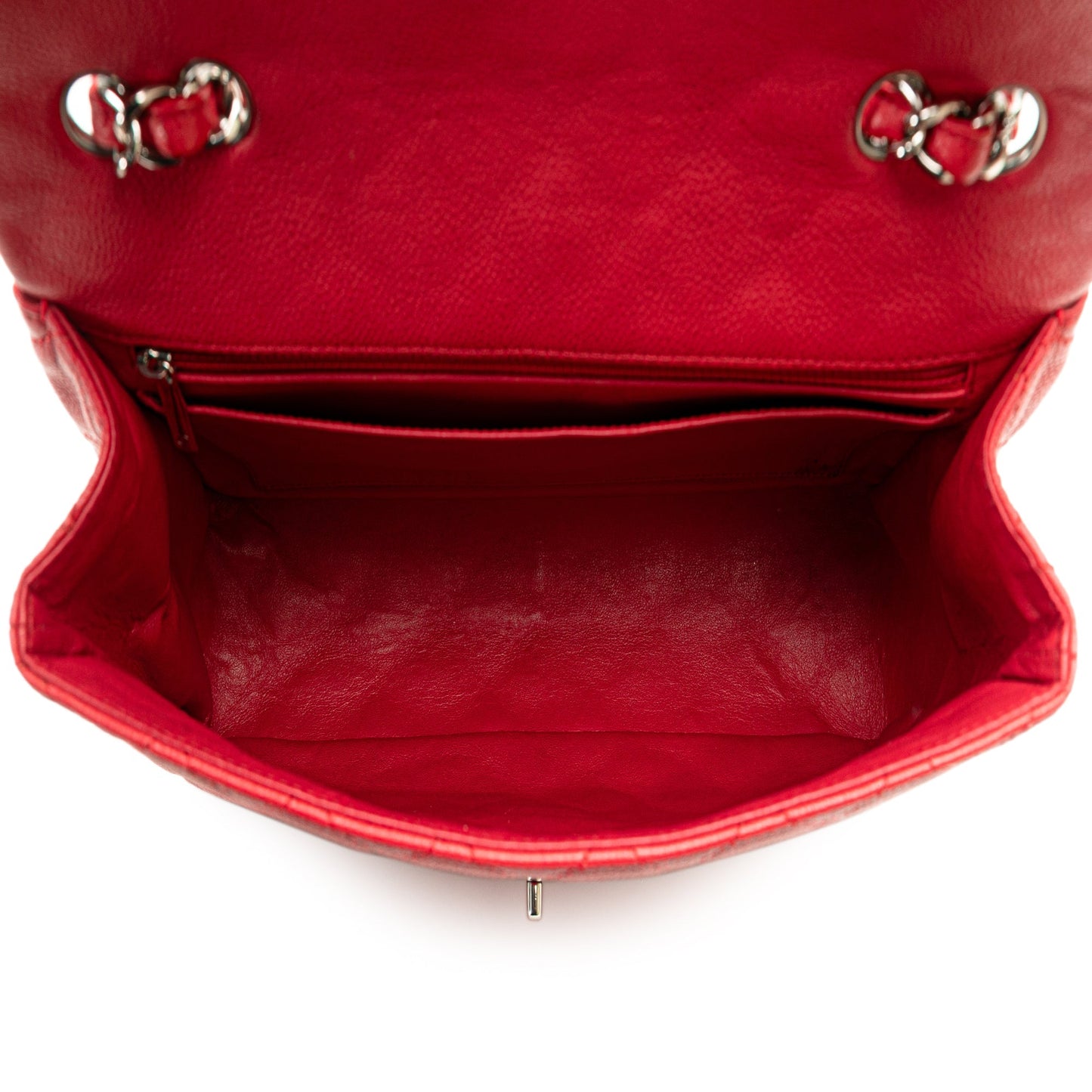 Chanel Jumbo Classic Caviar Single Flap Red