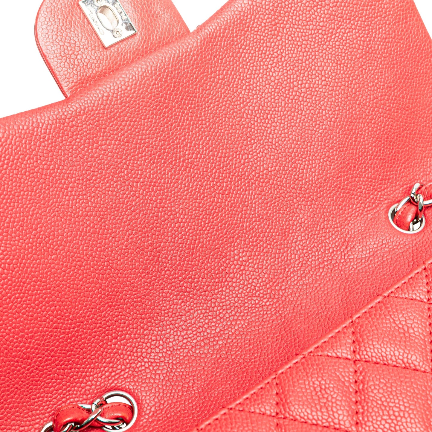 Chanel Jumbo Classic Caviar Single Flap Red