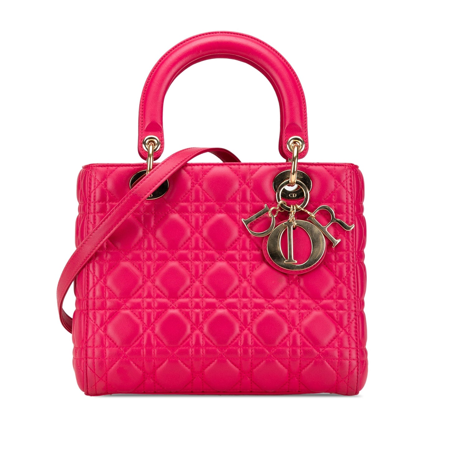 Dior Medium Lambskin Cannage Lady Dior Pink